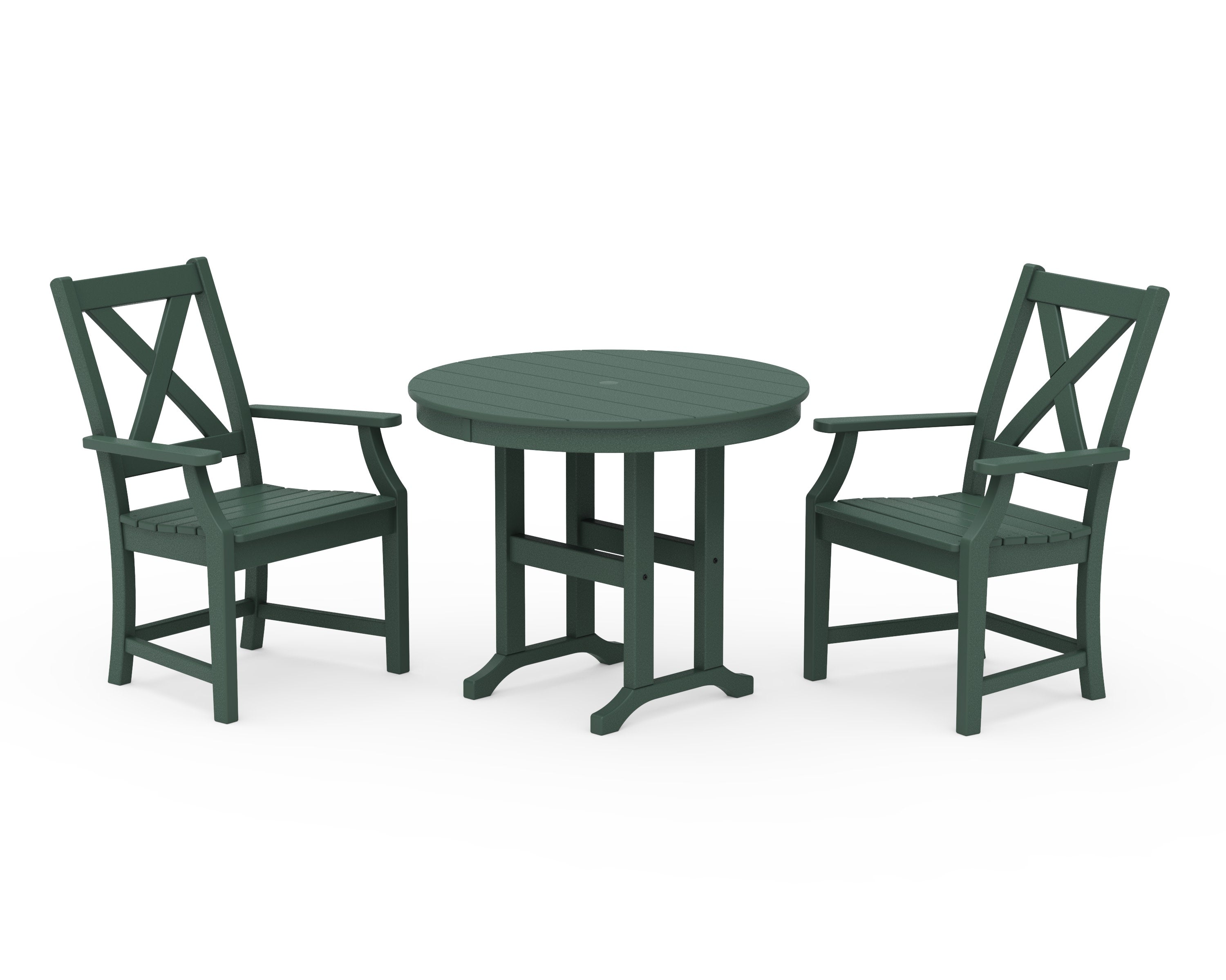Braxton 3-Piece Round Dining Set in Green