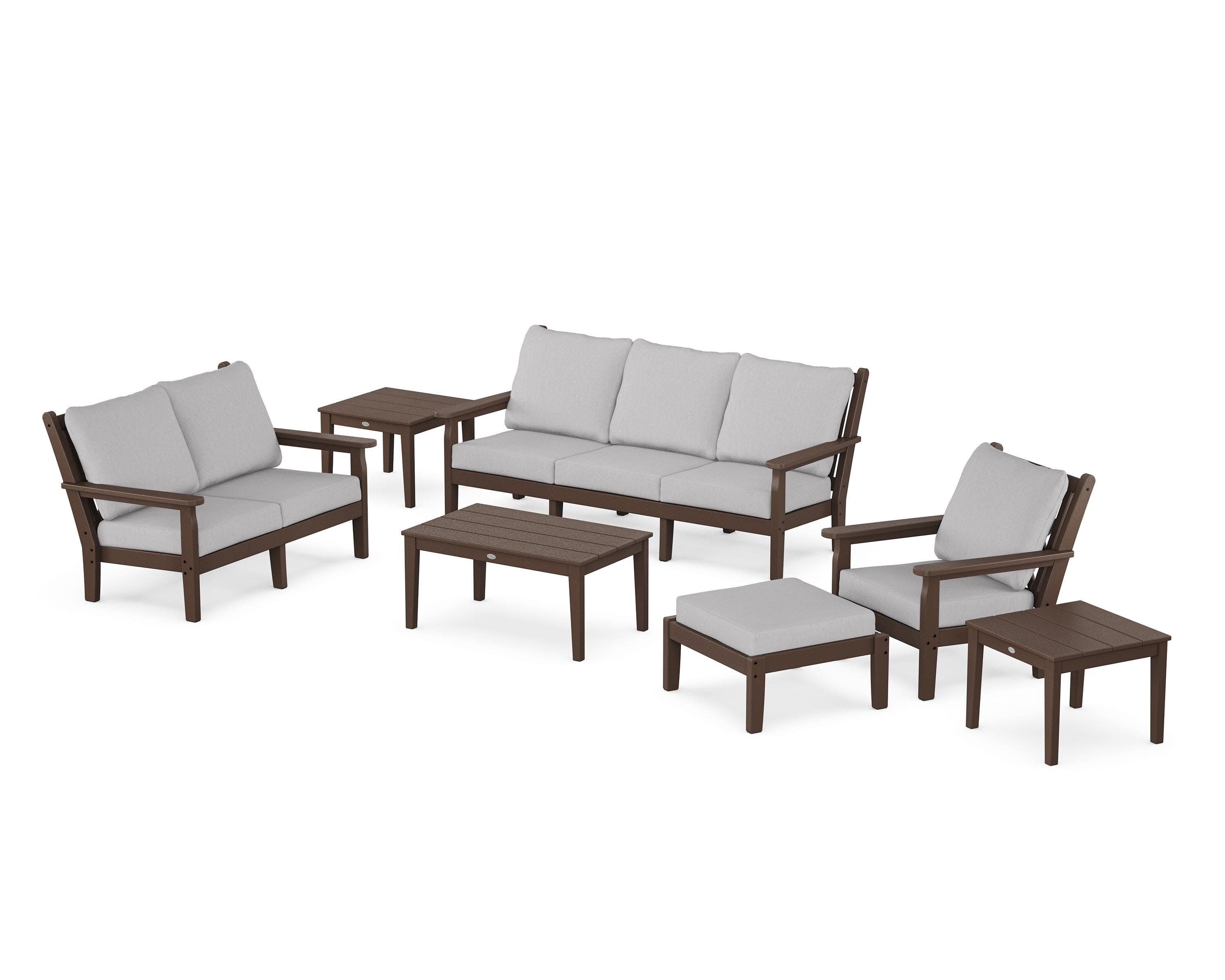Chippendale 7-Piece Deep Seating Set in Mahogany / Granite