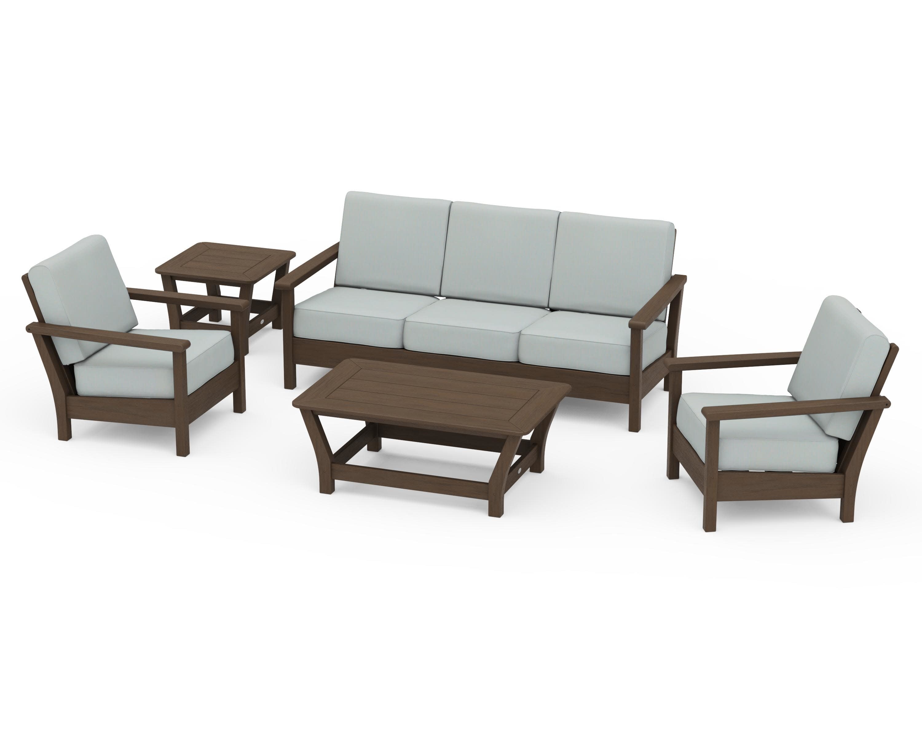Harbour 5-Piece Deep Seating Set in Kona / Spa
