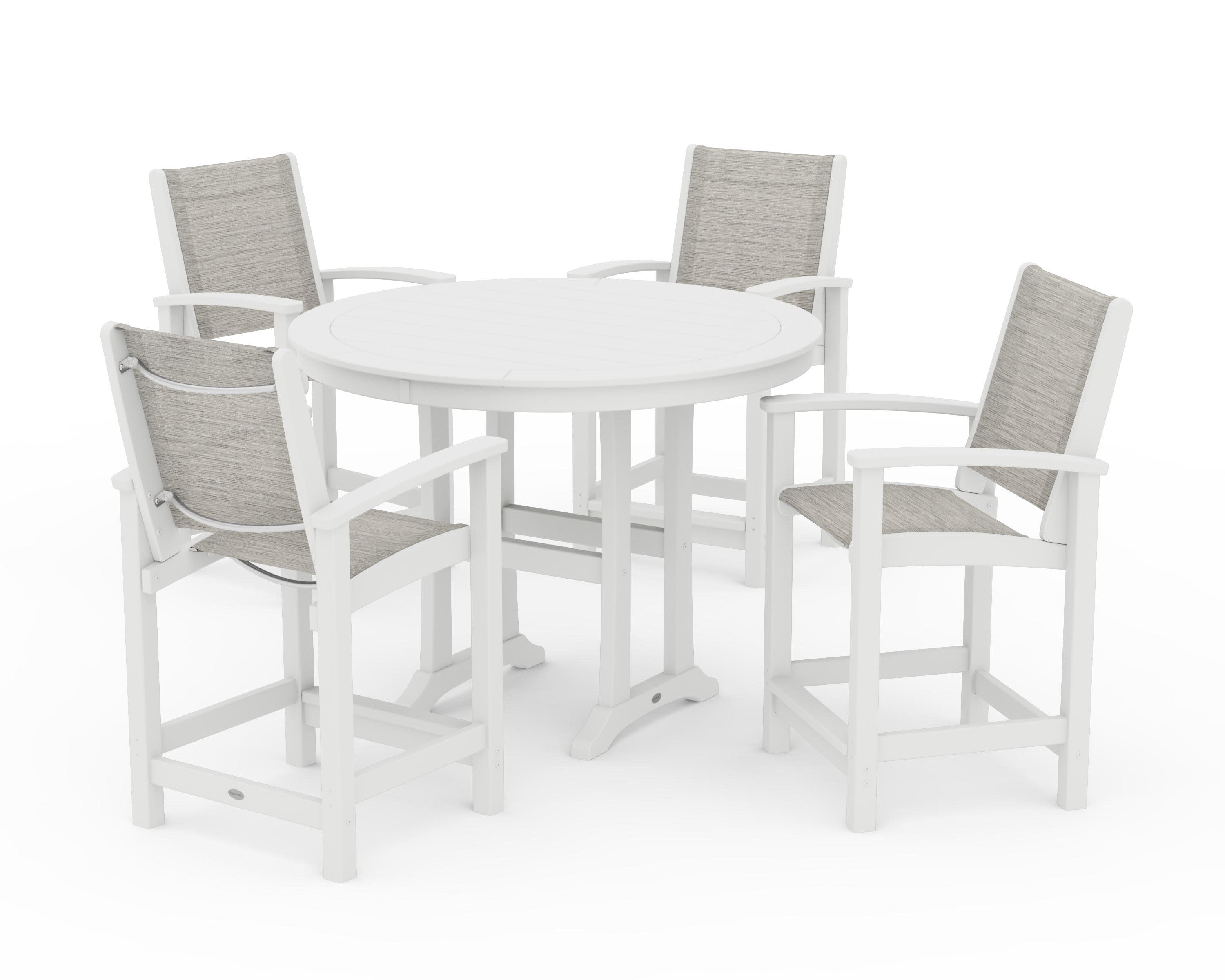 Coastal 5-Piece Counter Set in White / Birch Sling