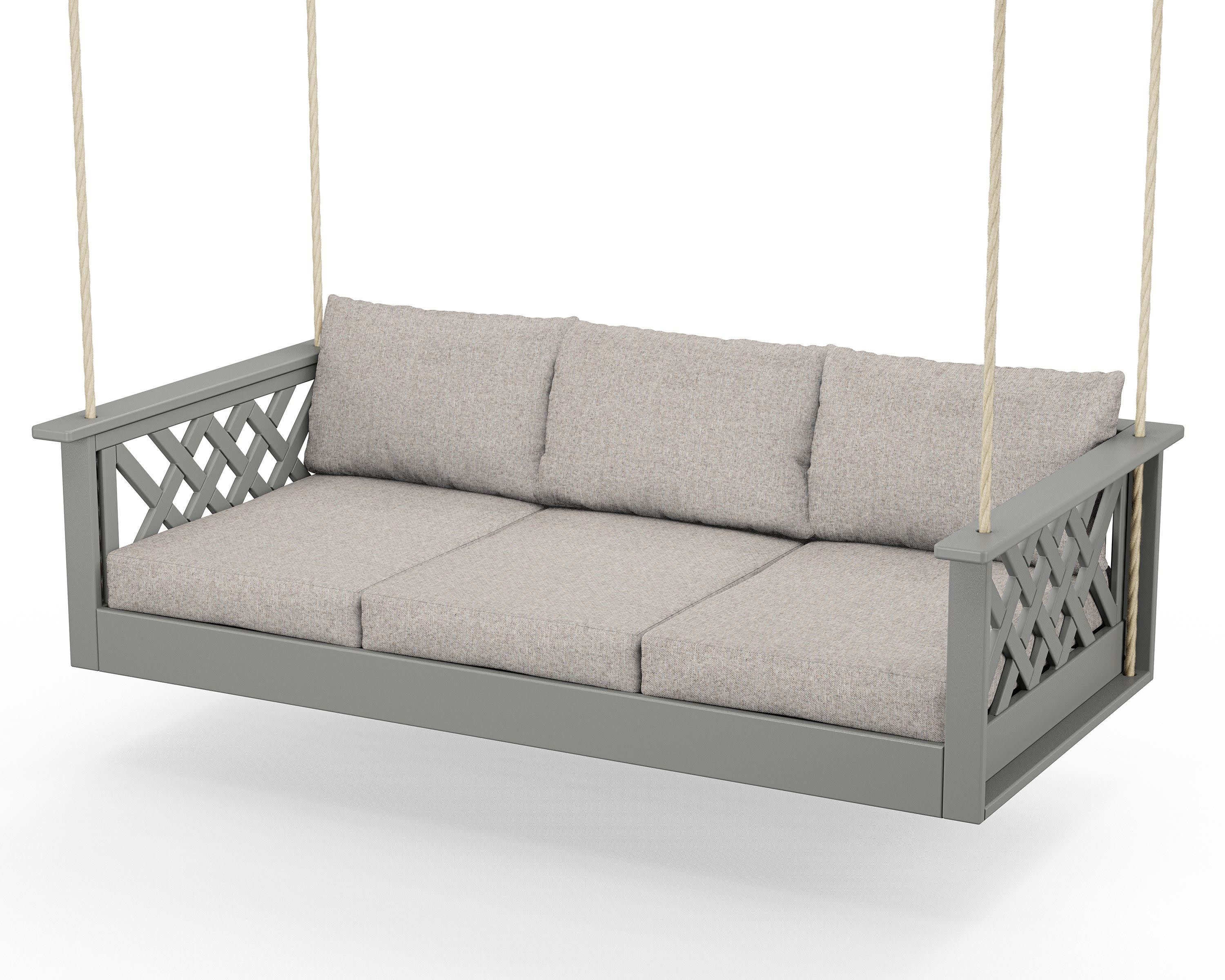 Wovendale Daybed Swing in Slate Grey / Weathered Tweed