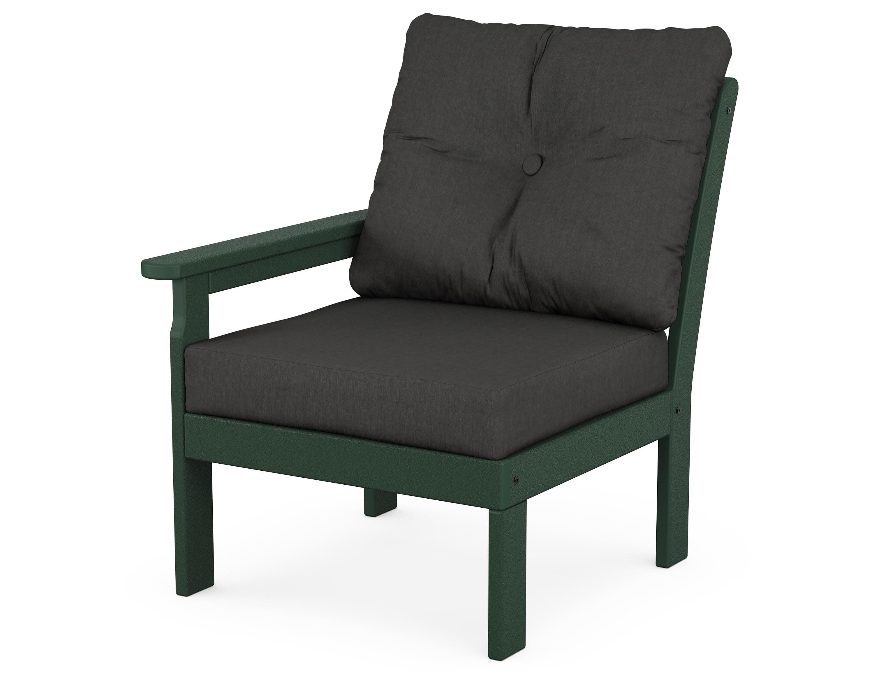 Vineyard Modular Left Arm Chair in Green / Spectrum Carbon