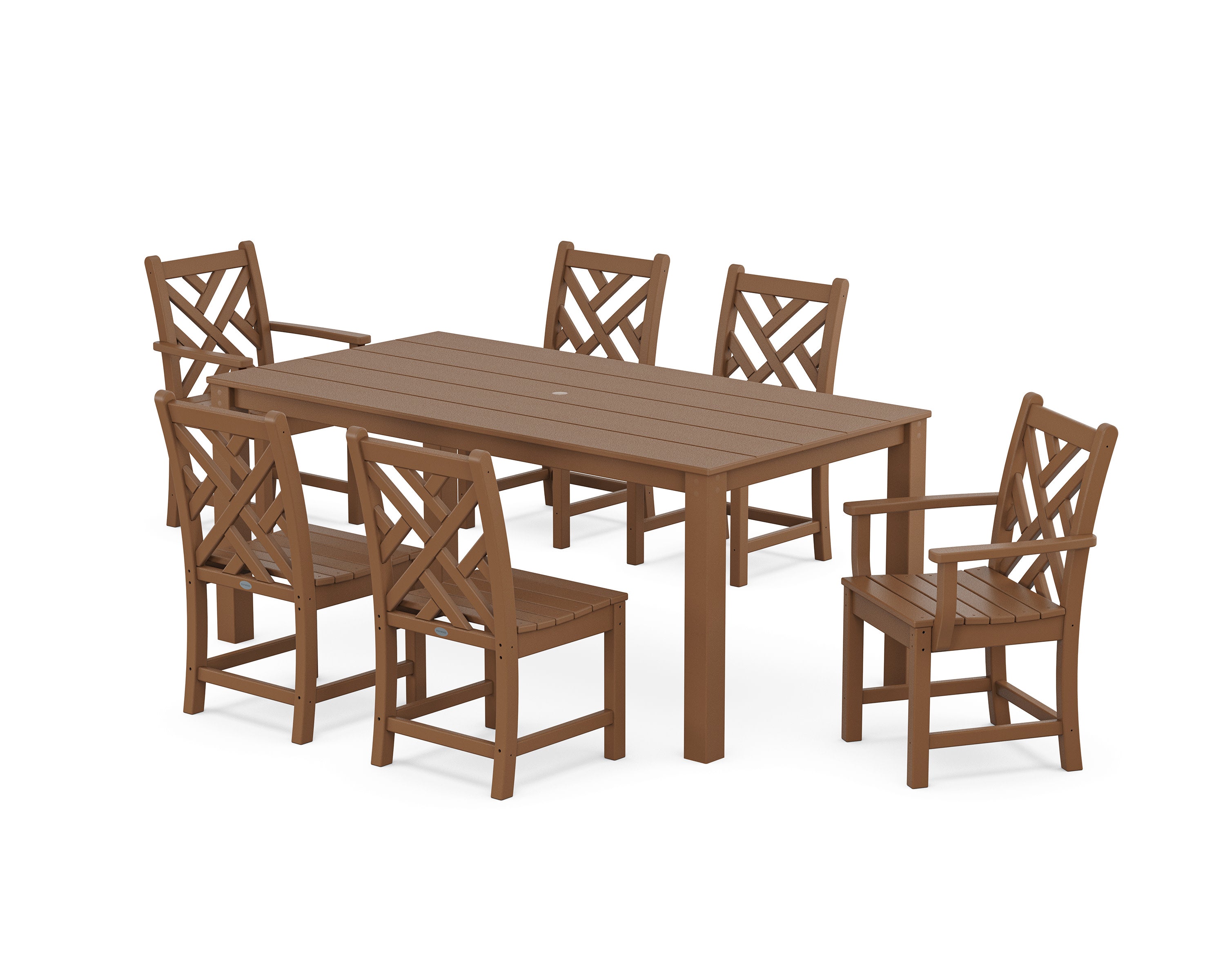 Chippendale 7-Piece Parsons Dining Set in Teak