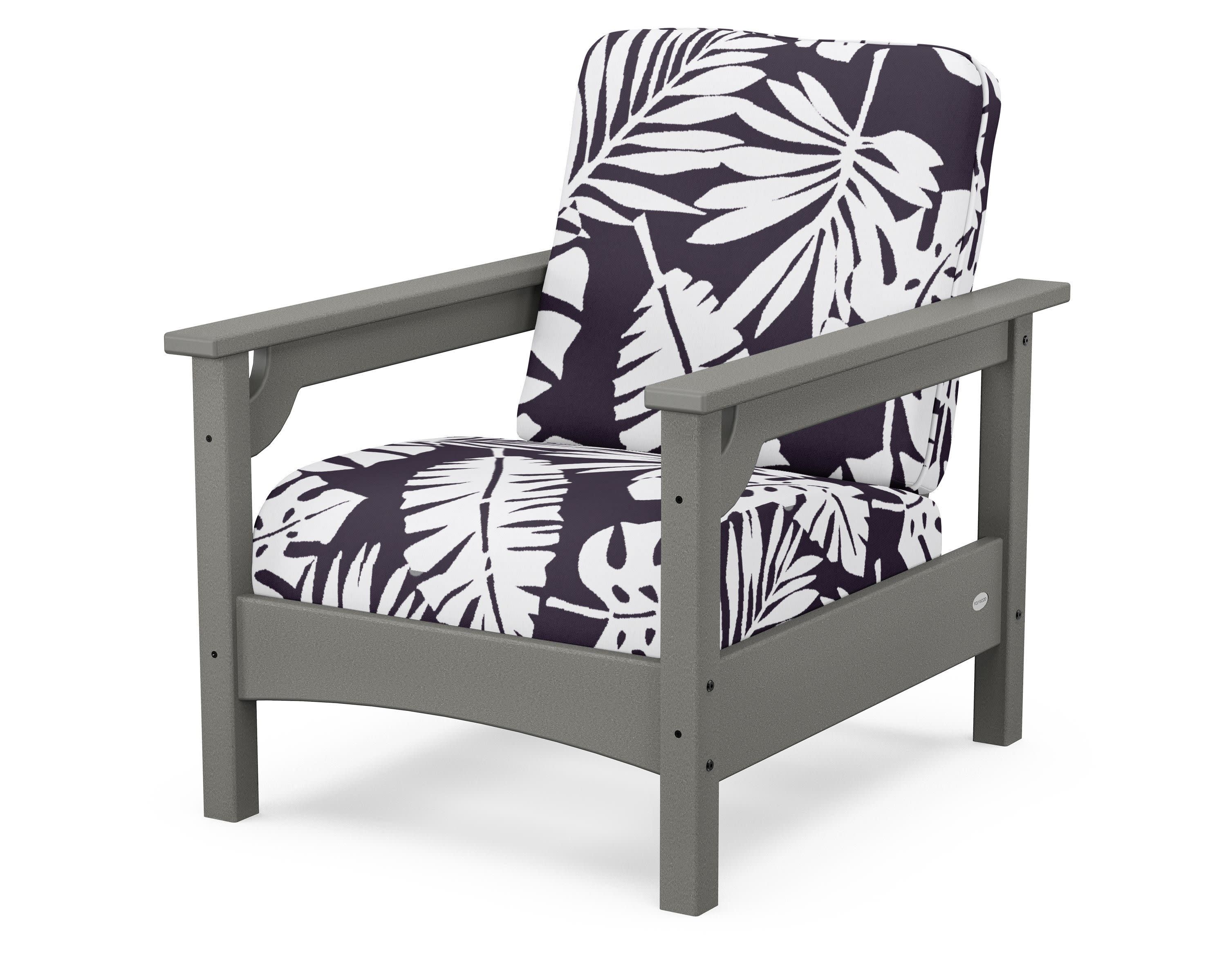 Club Chair in Slate Grey / Leaf Navy
