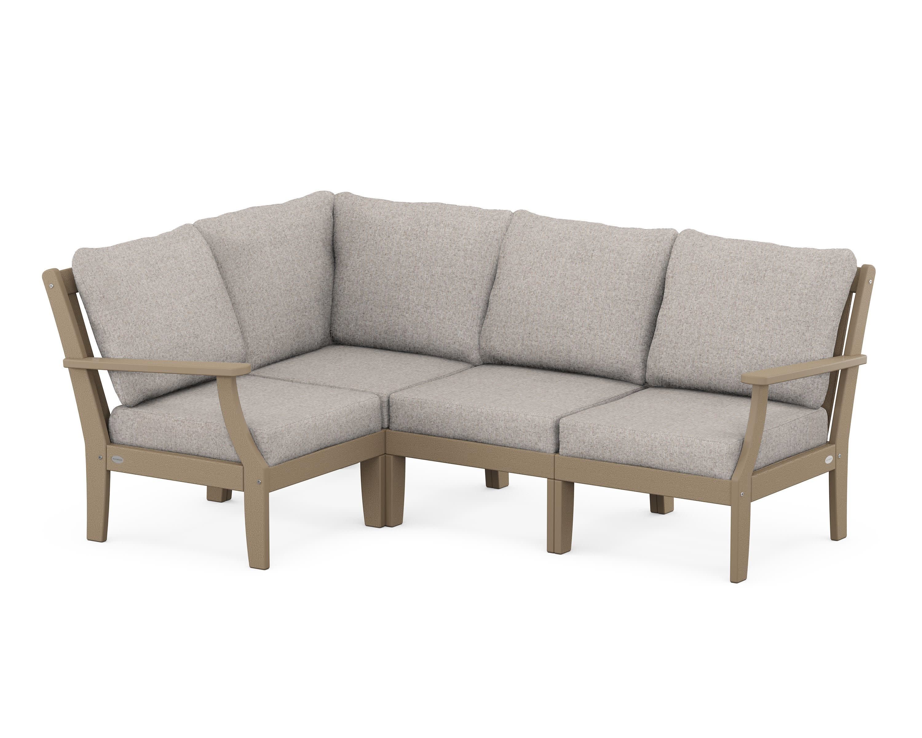Braxton Modular 4-Piece Deep Seating Set in Vintage Sahara / Weathered Tweed