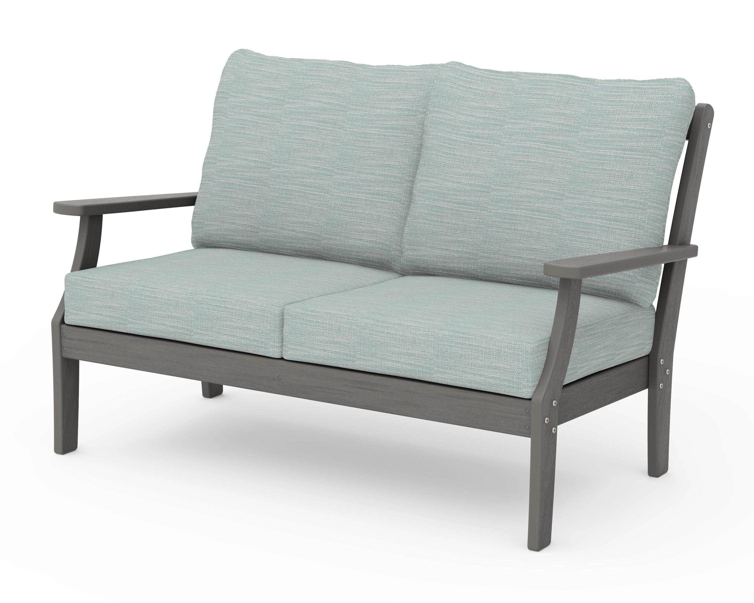 Braxton Deep Seating Loveseat in Driftwood / Soothe Mist