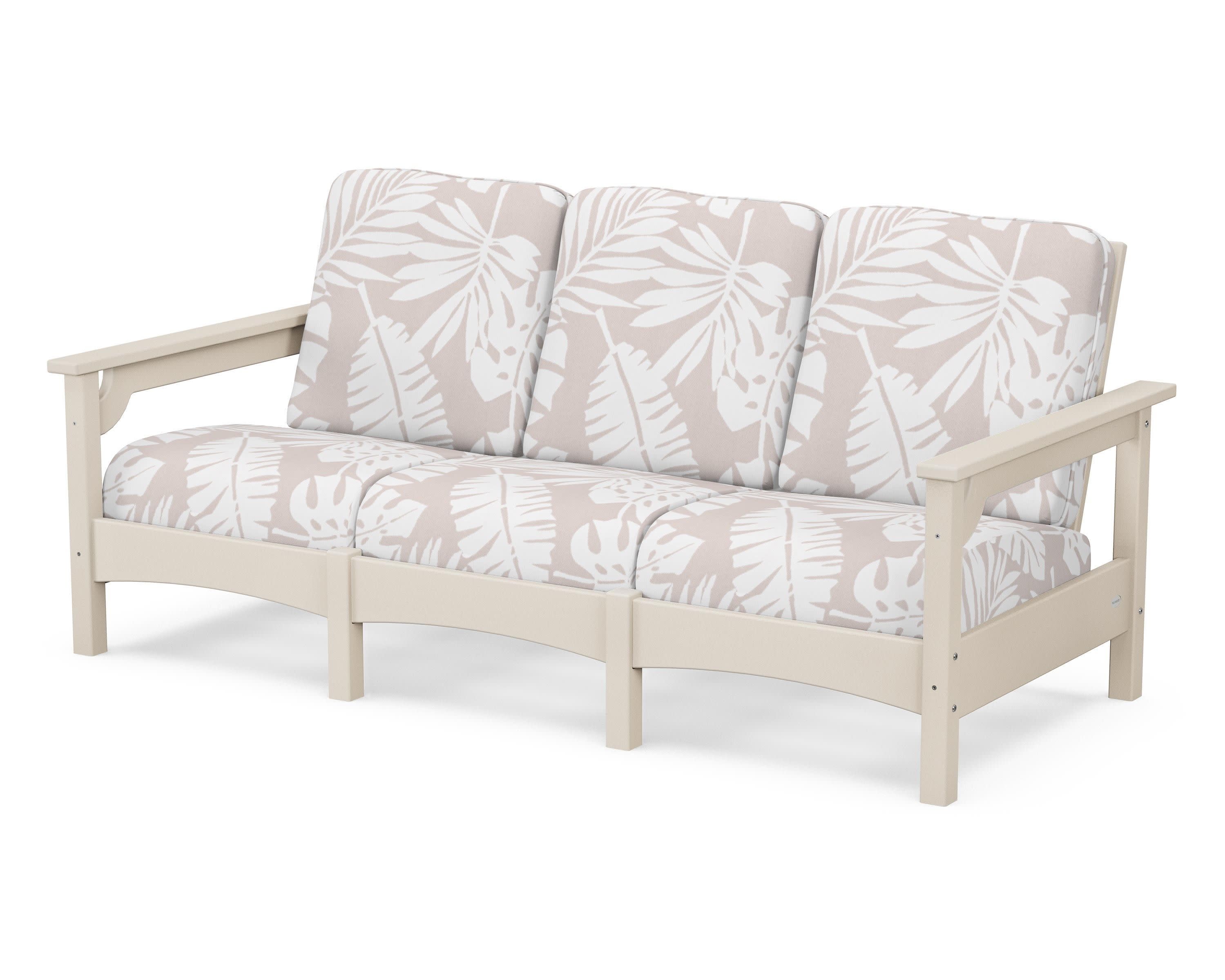 Club Sofa in Sand / Leaf Dune Burlap