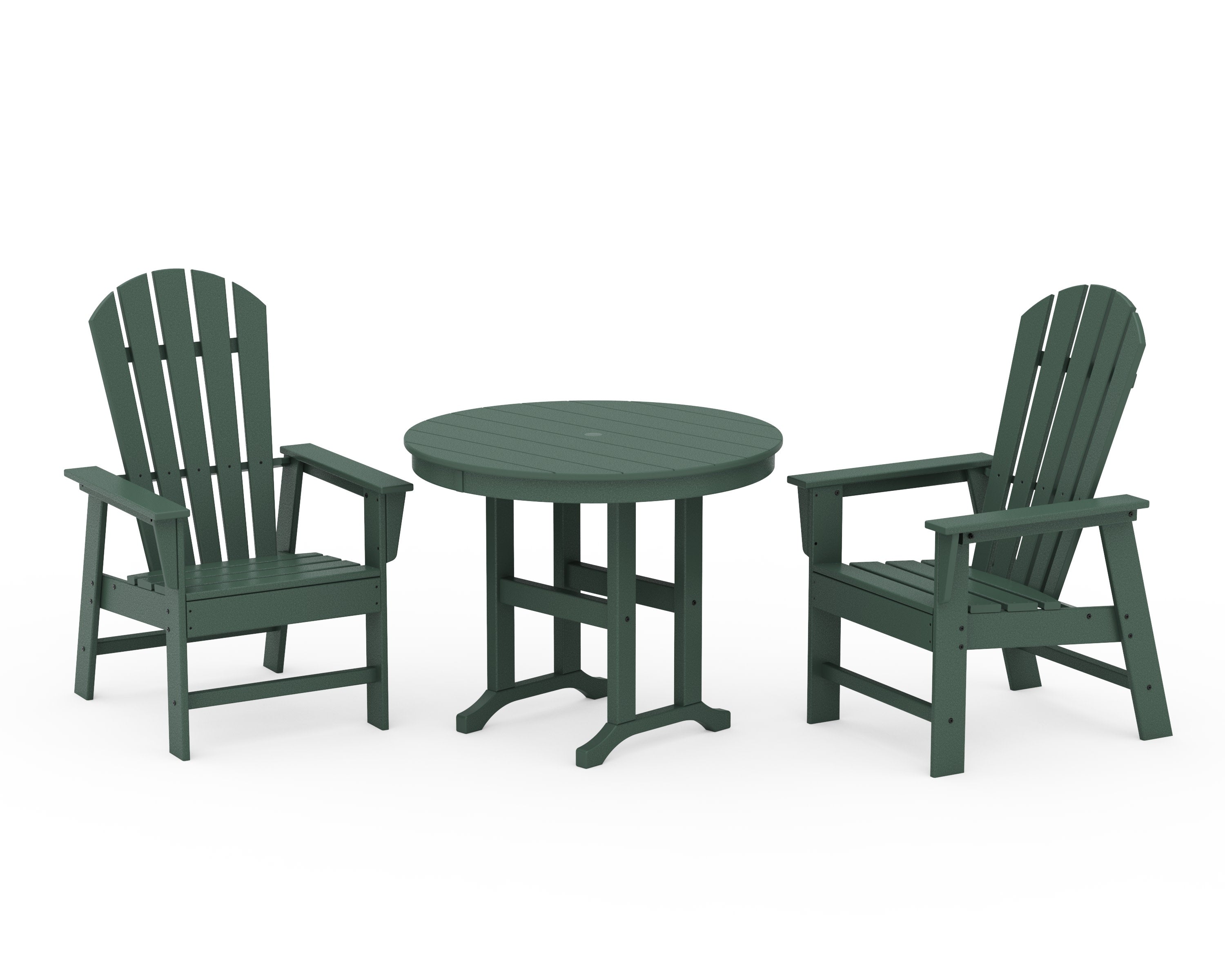 South Beach 3-Piece Round Farmhouse Dining Set in Green