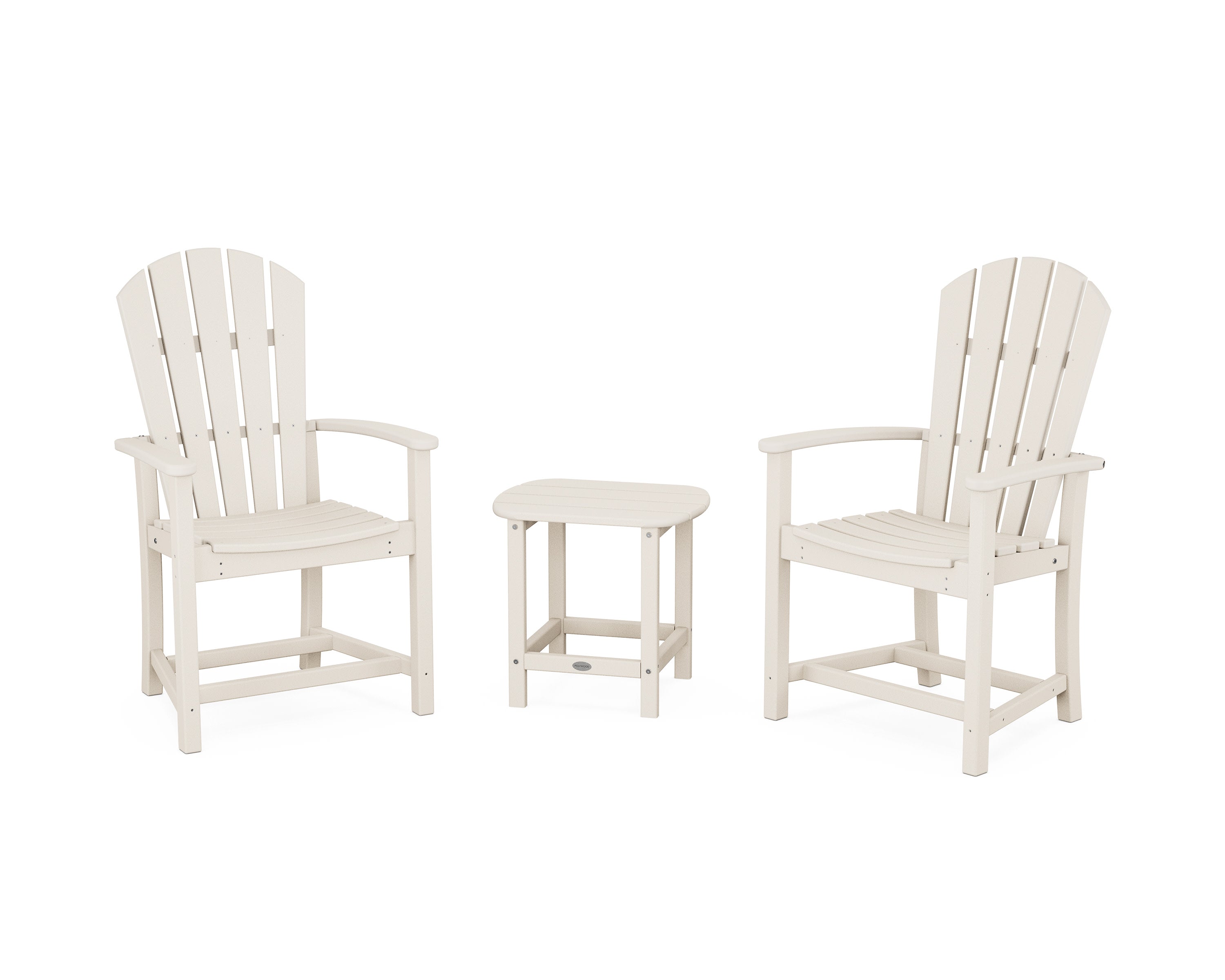 Palm Coast 3-Piece Upright Adirondack Chair Set in Sand