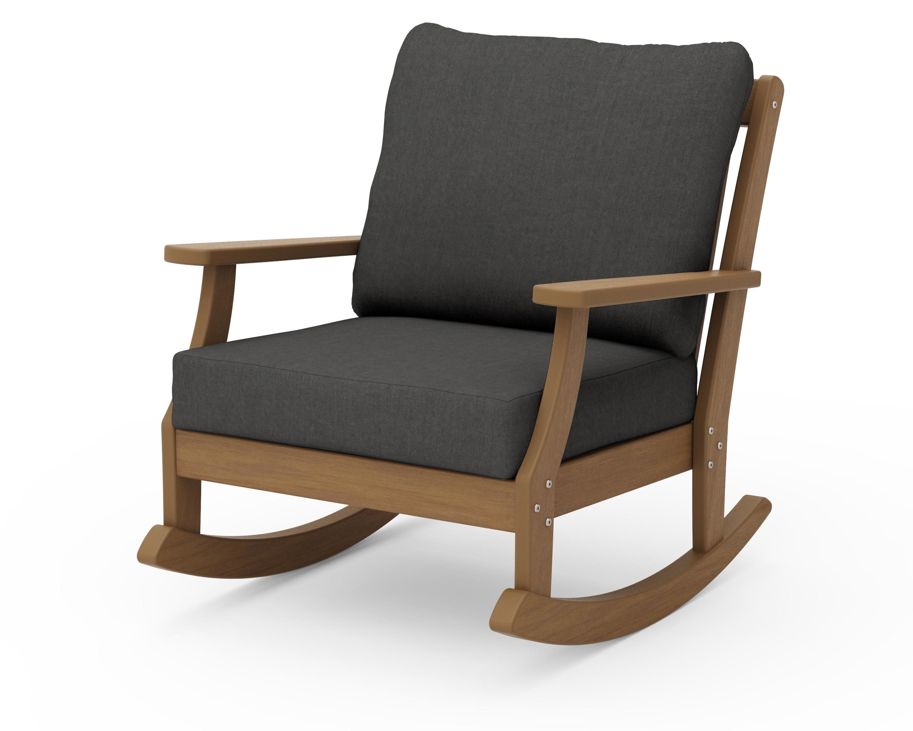 Braxton Deep Seating Rocking Chair in Natural / Spectrum Carbon