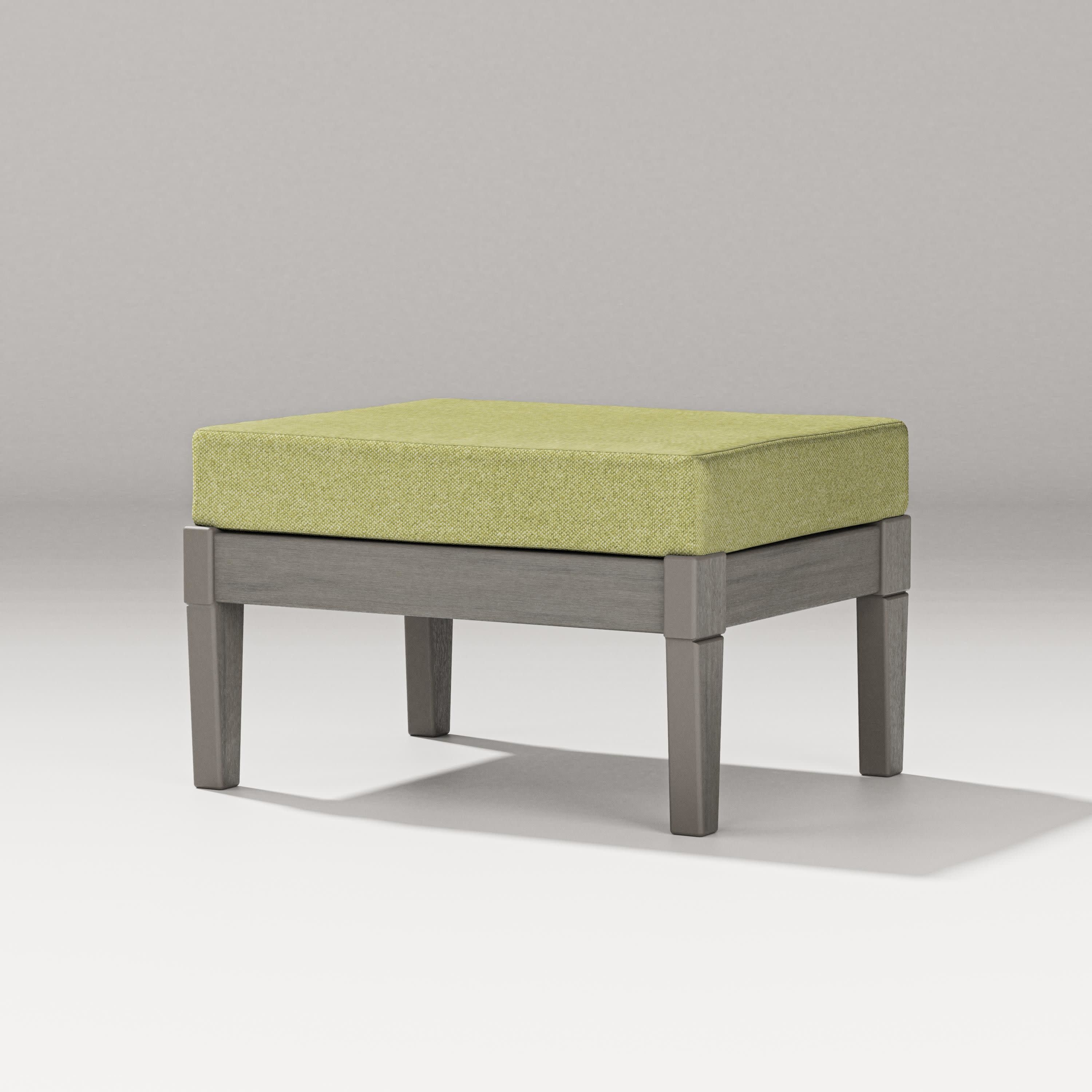 Estate Lounge Ottoman in Driftwood / Chartreuse Boucle