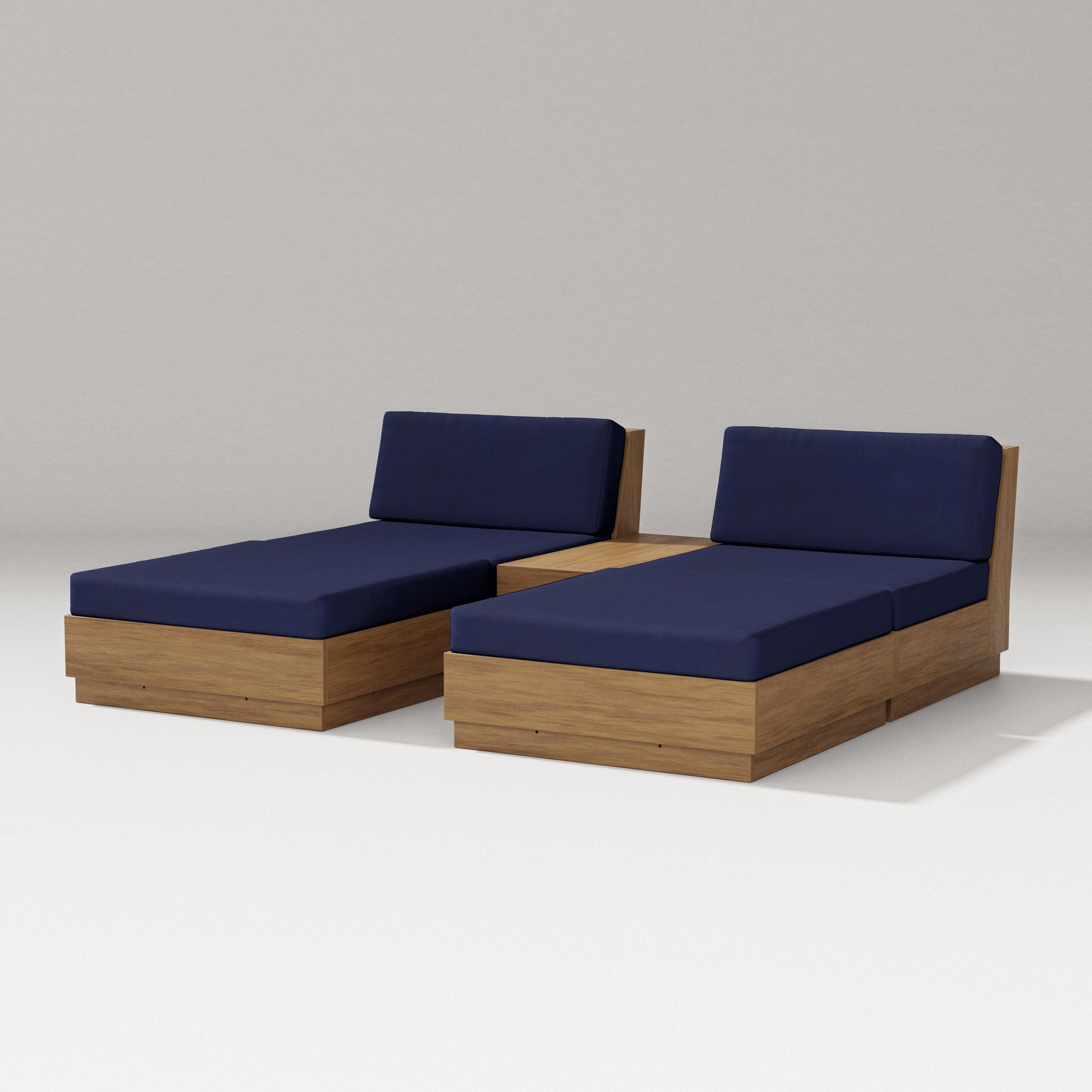Elevate Double Chaise Set in Natural / Navy