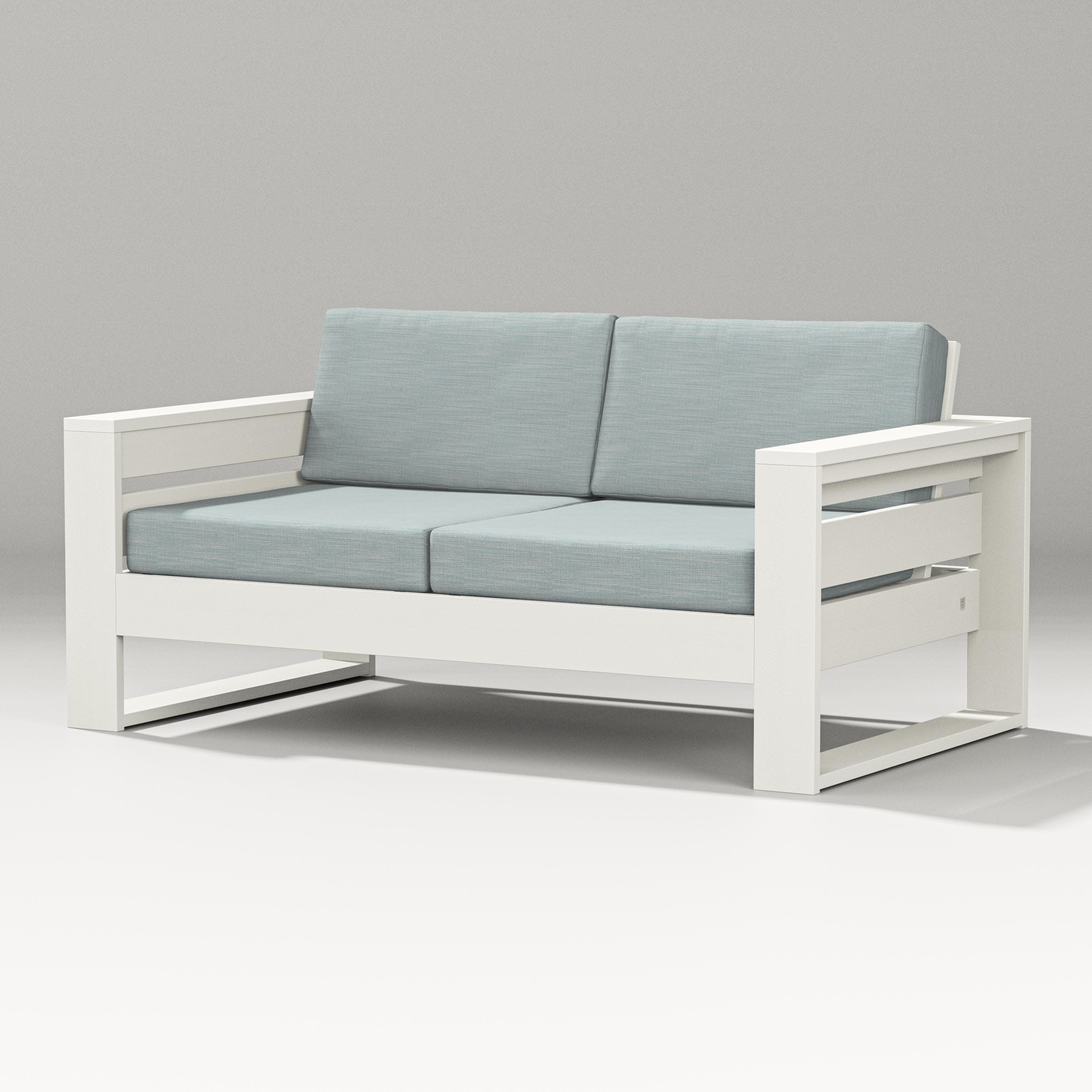 Latitude Loveseat in Vintage White / Soothe Mist