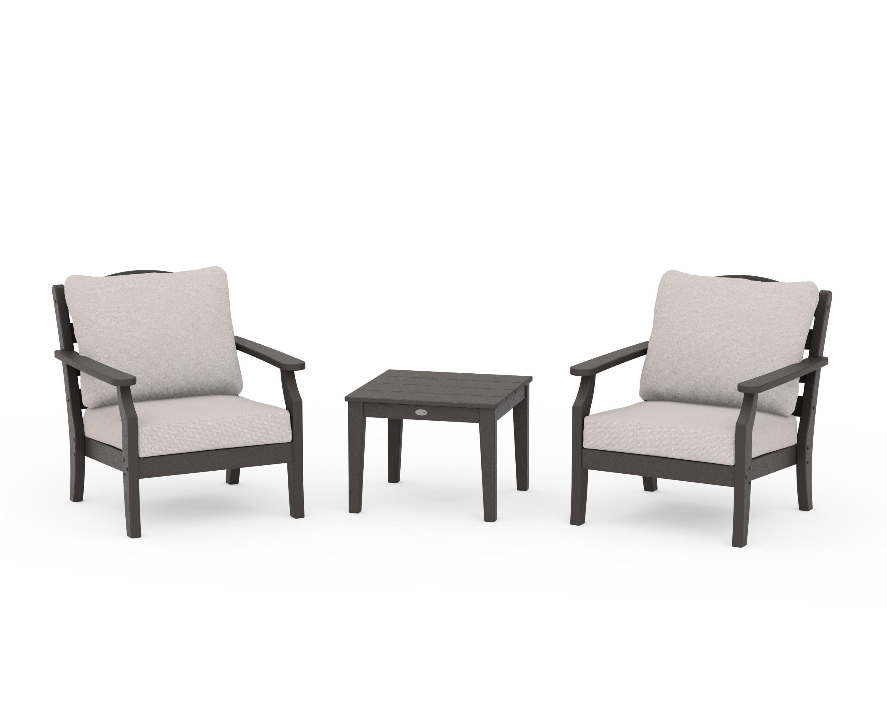 Savannah 3-Piece Deep Seating Set in Vintage Coffee / Dune Burlap