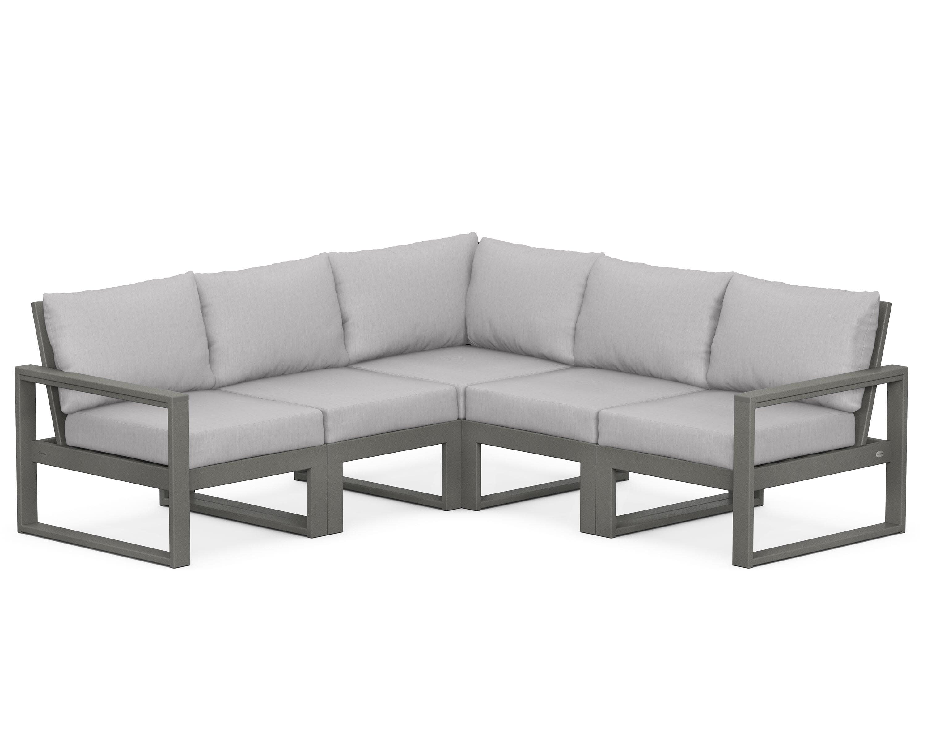 EDGE 5-Piece Modular Deep Seating Set in Slate Grey / Granite