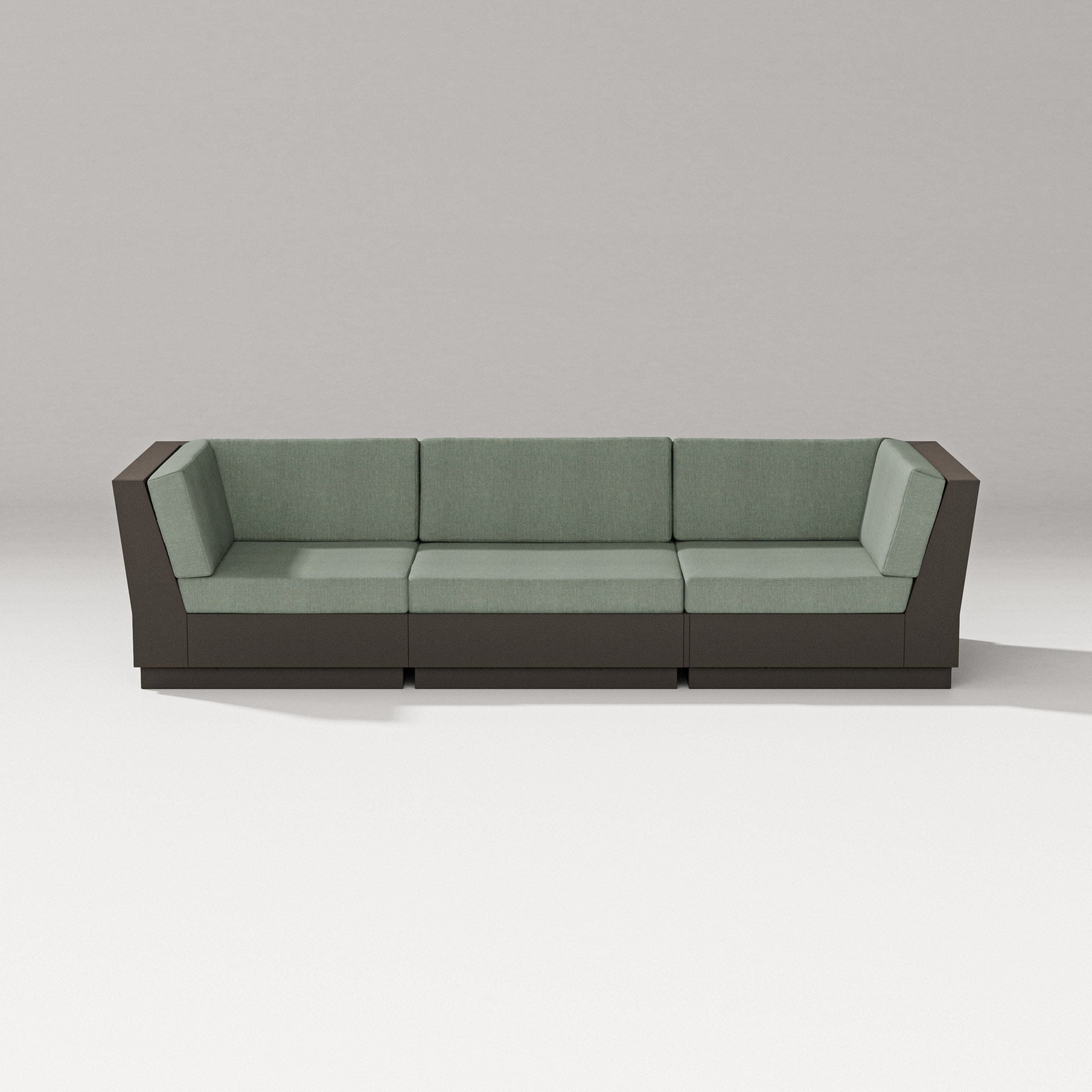 Elevate Sofa Sectional in Vintage Coffee / Cast Sage