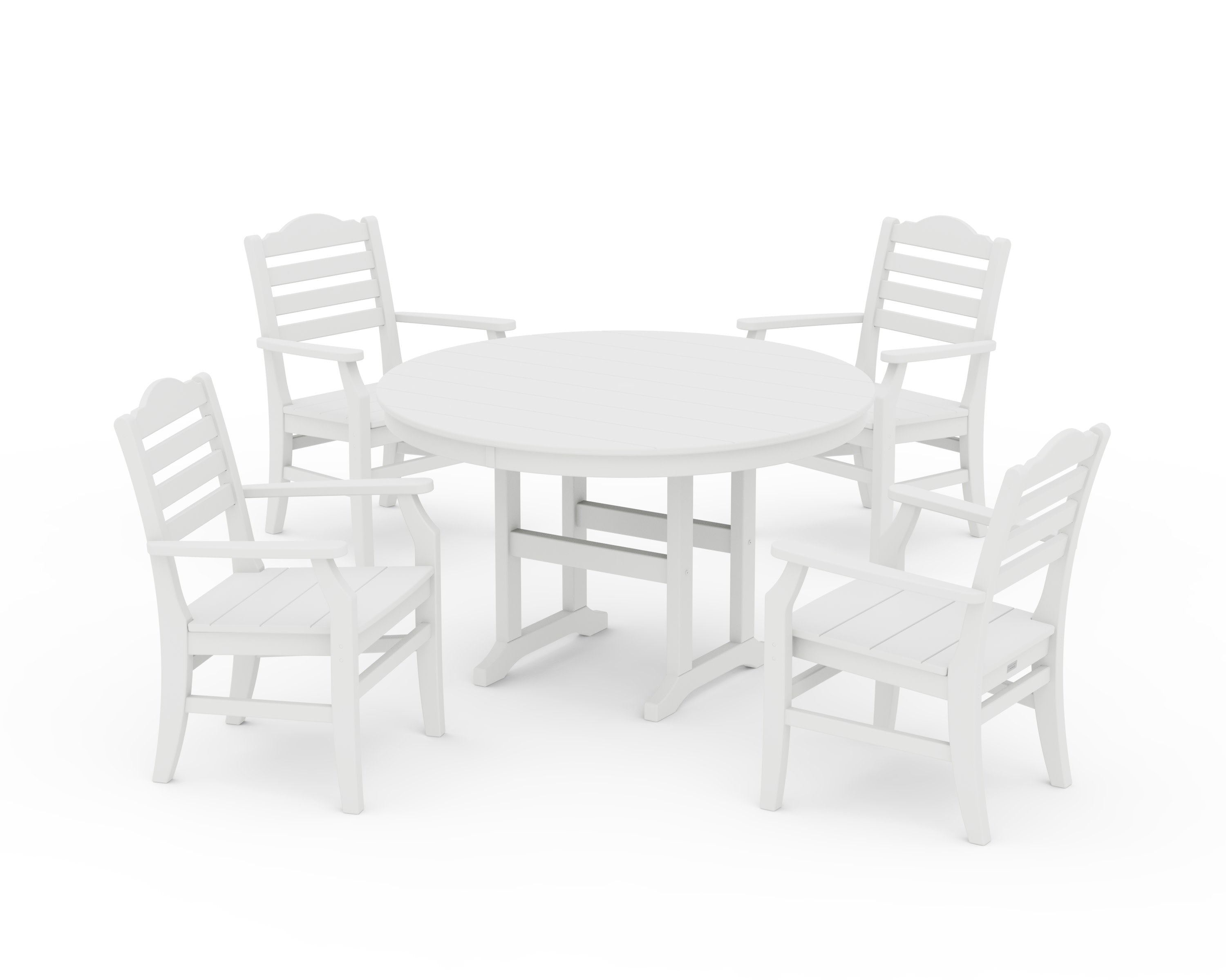Savannah 5-Piece Round Farmhouse Dining Set in White
