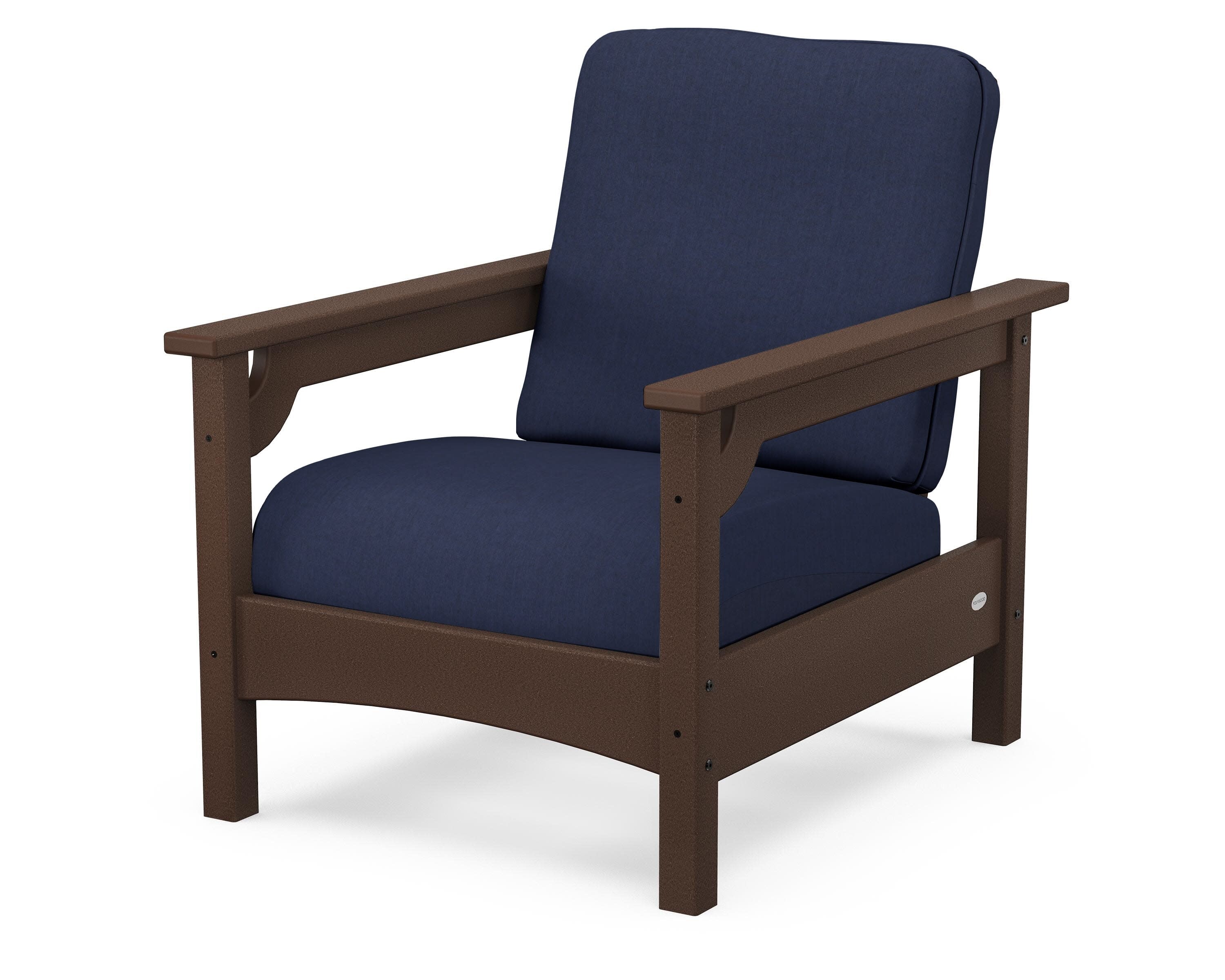 Club Chair in Mahogany / Spectrum Indigo