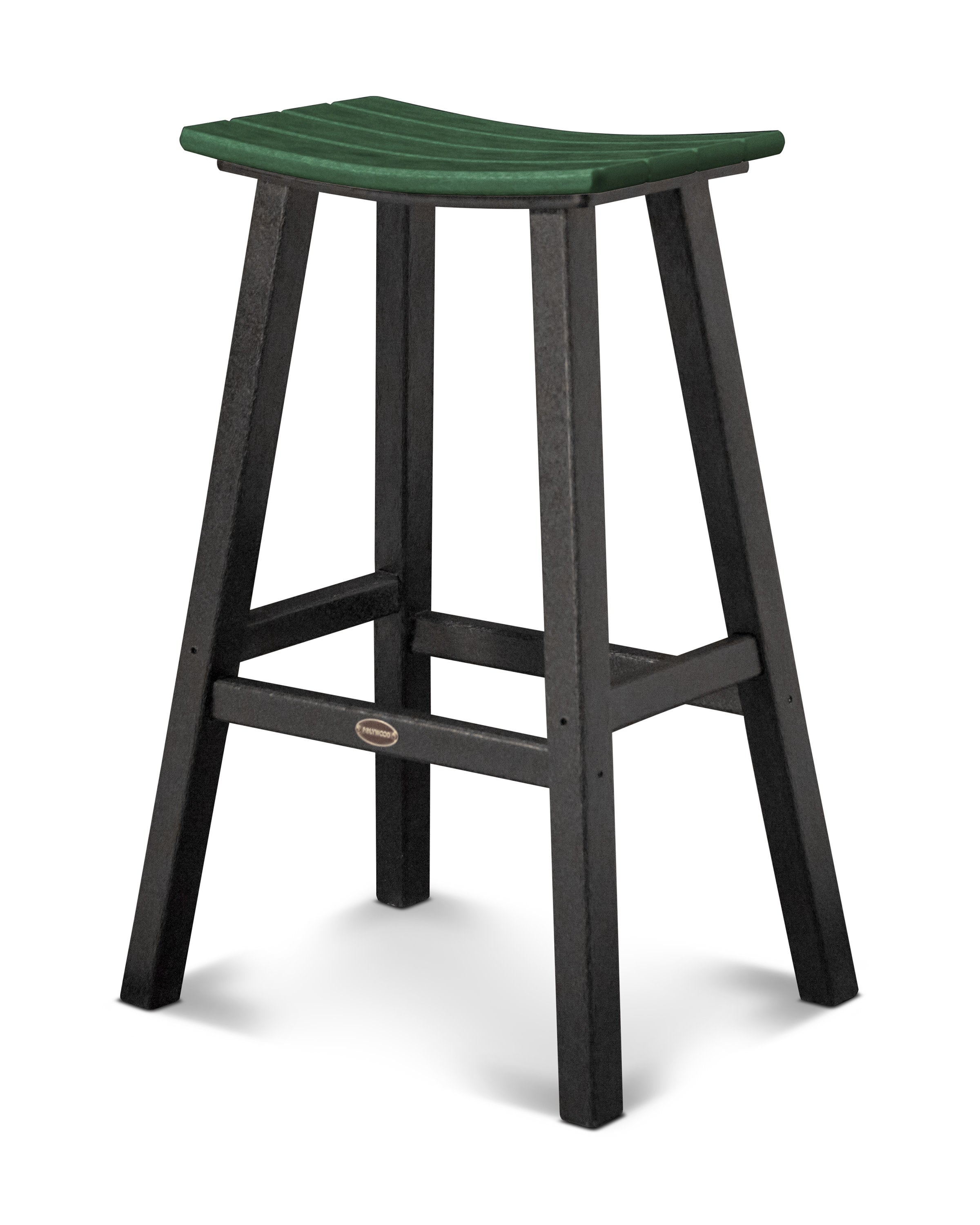 Contempo 30" Saddle Bar Stool in Black / Green