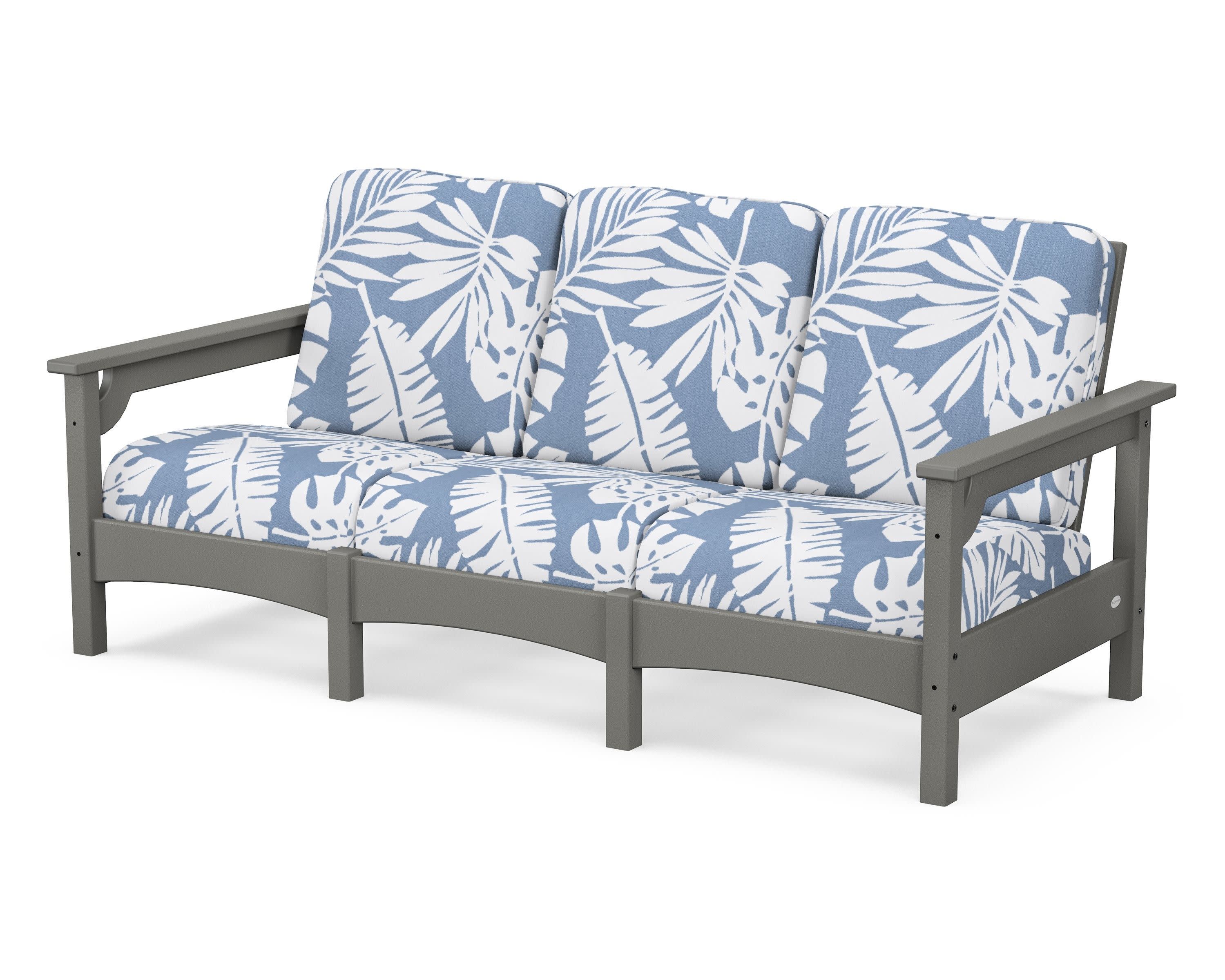 Club Sofa in Slate Grey / Leaf Sky Blue