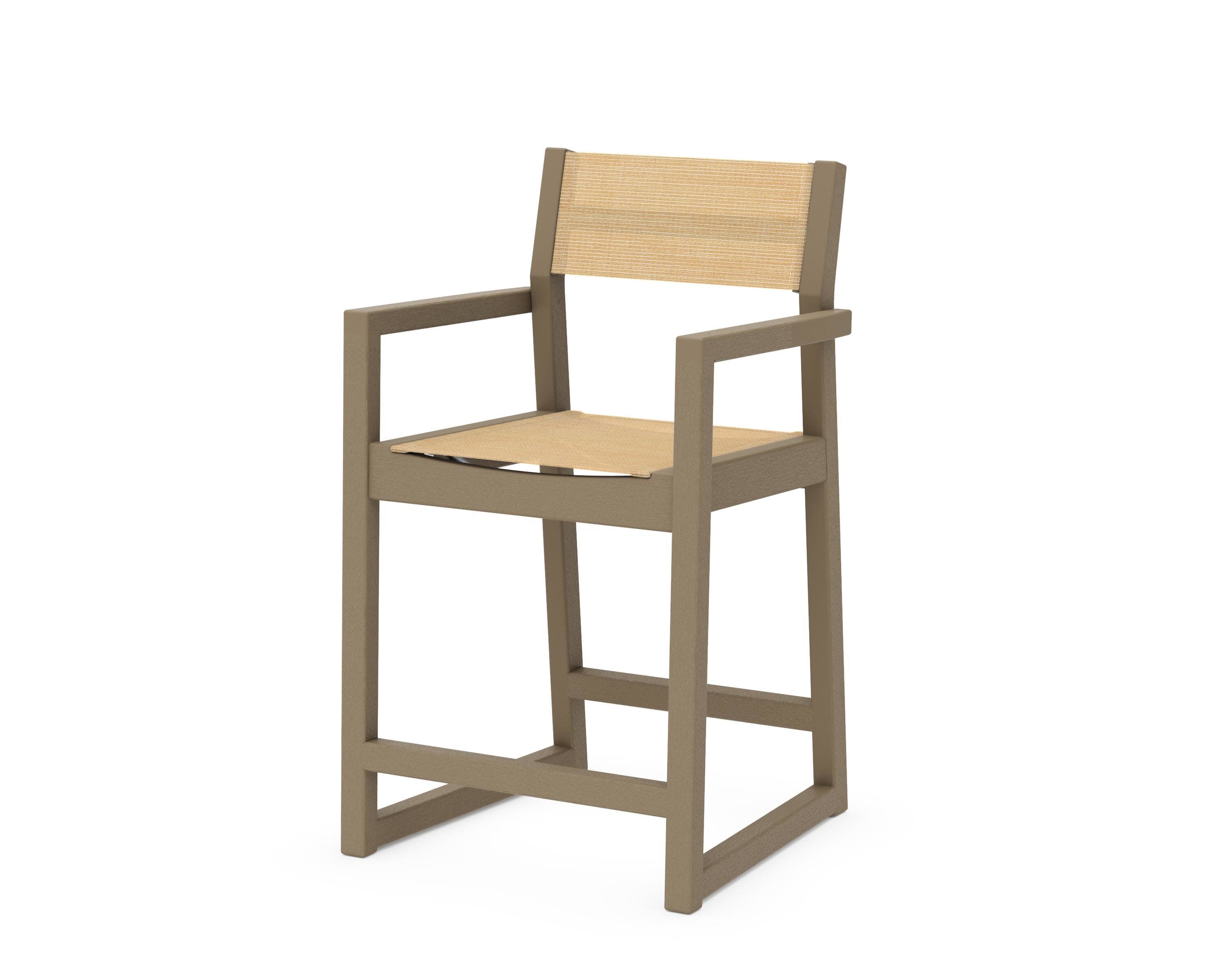 EDGE Sling Counter Arm Chair in Vintage Sahara / Dupioni Apricot Sling