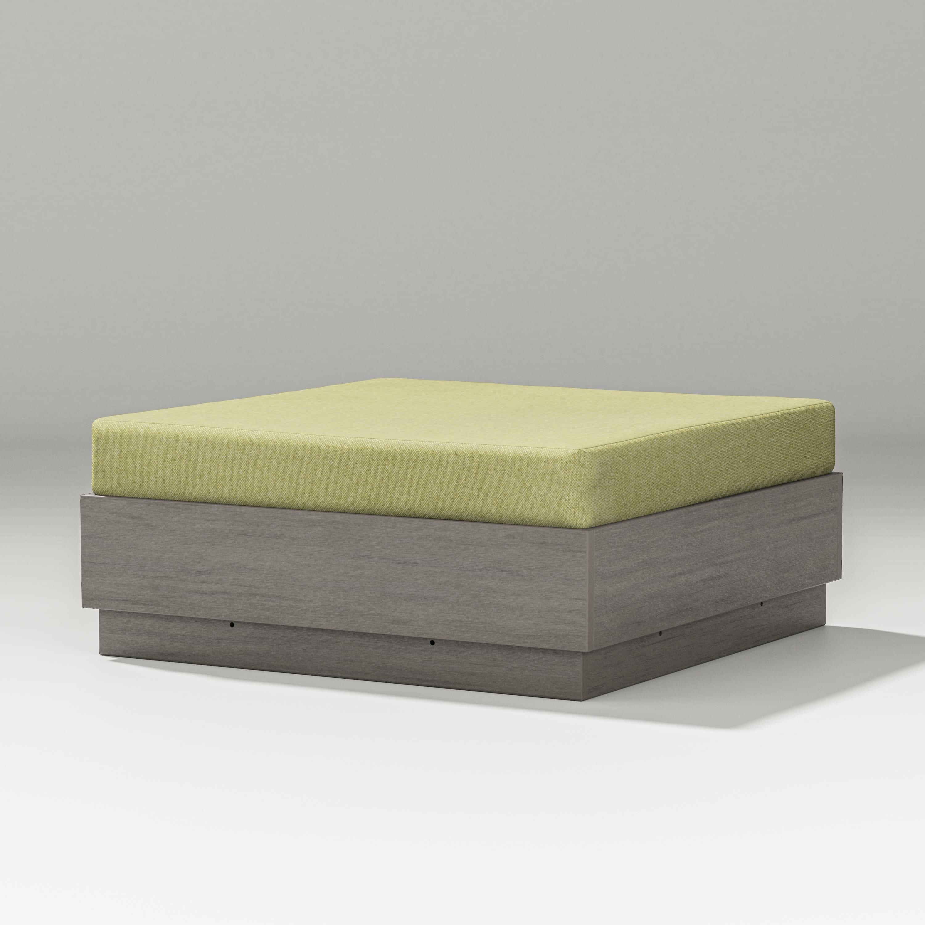 Elevate Lounge Ottoman in Driftwood / Chartreuse Boucle
