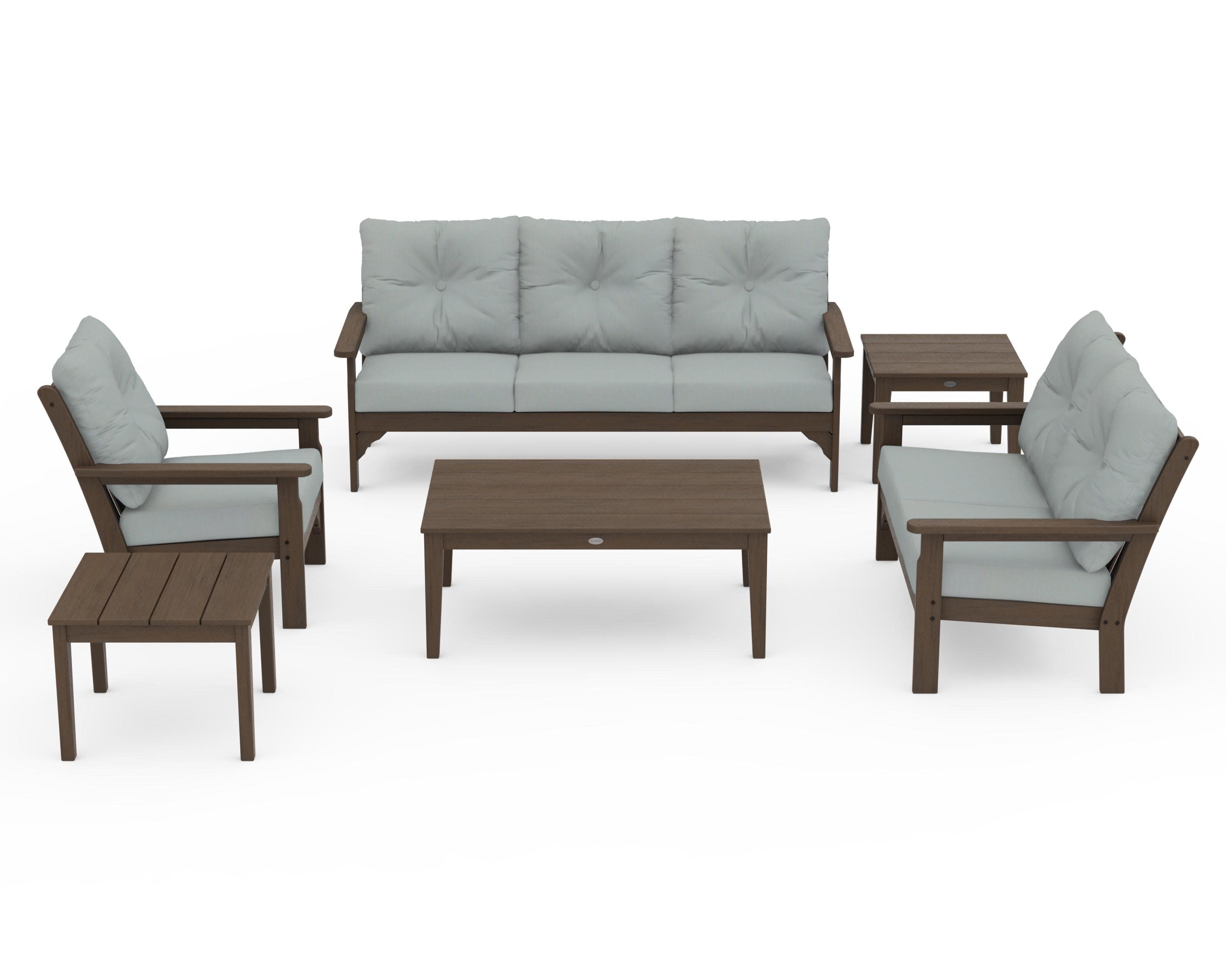Vineyard 6-Piece Deep Seating Set in Kona / Spa