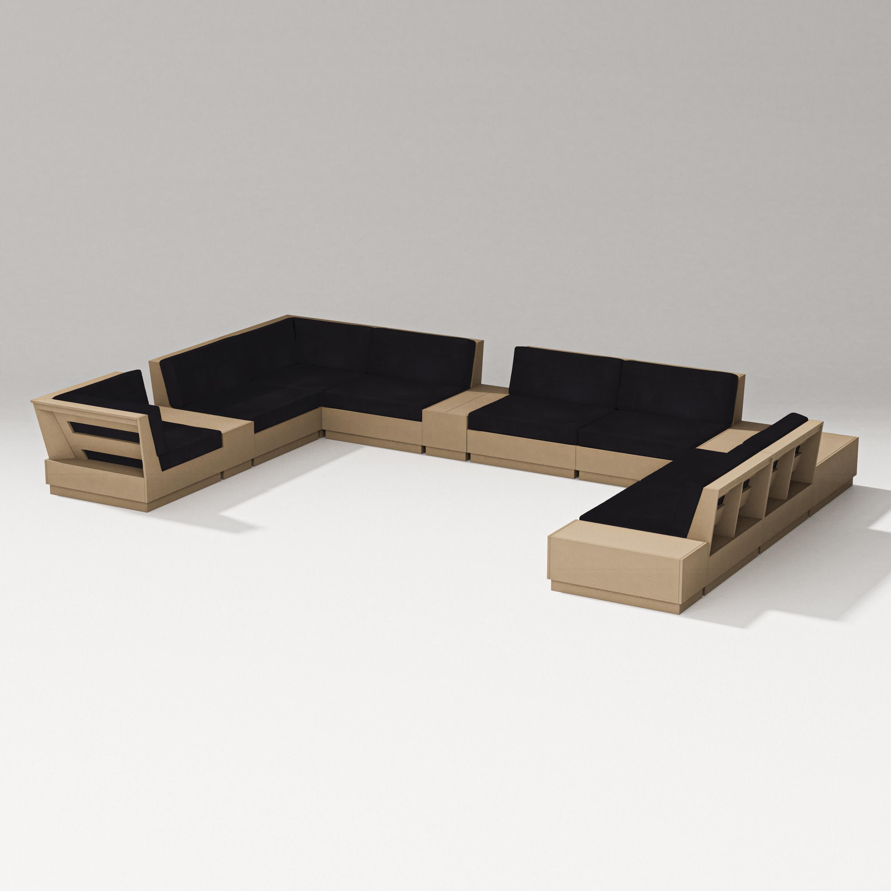 Elevate 12-Piece Conversation Sectional Set in Vintage Sahara / Midnight Linen