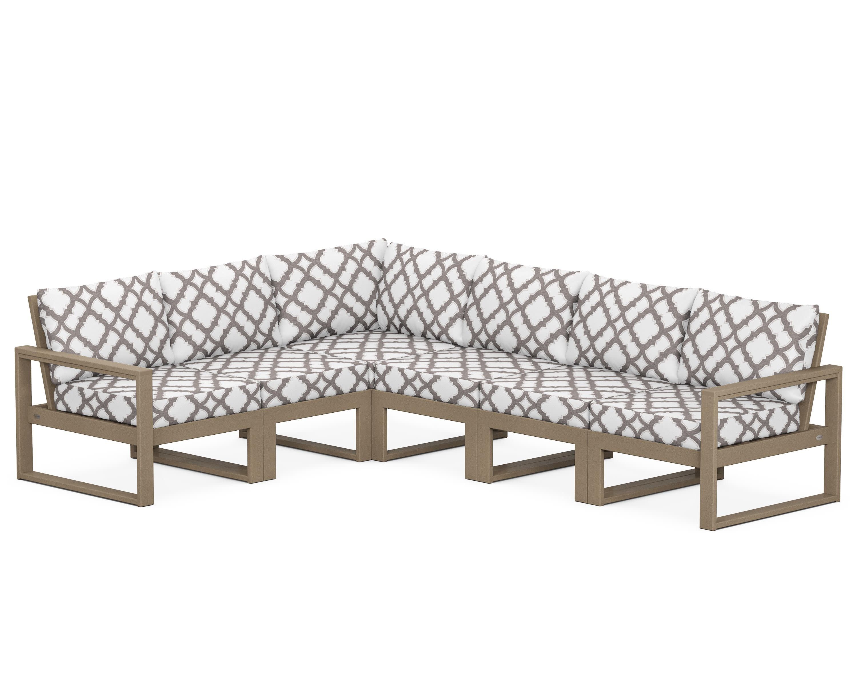 EDGE 6-Piece Modular Deep Seating Set in Vintage Sahara / Trellis Grey Mist