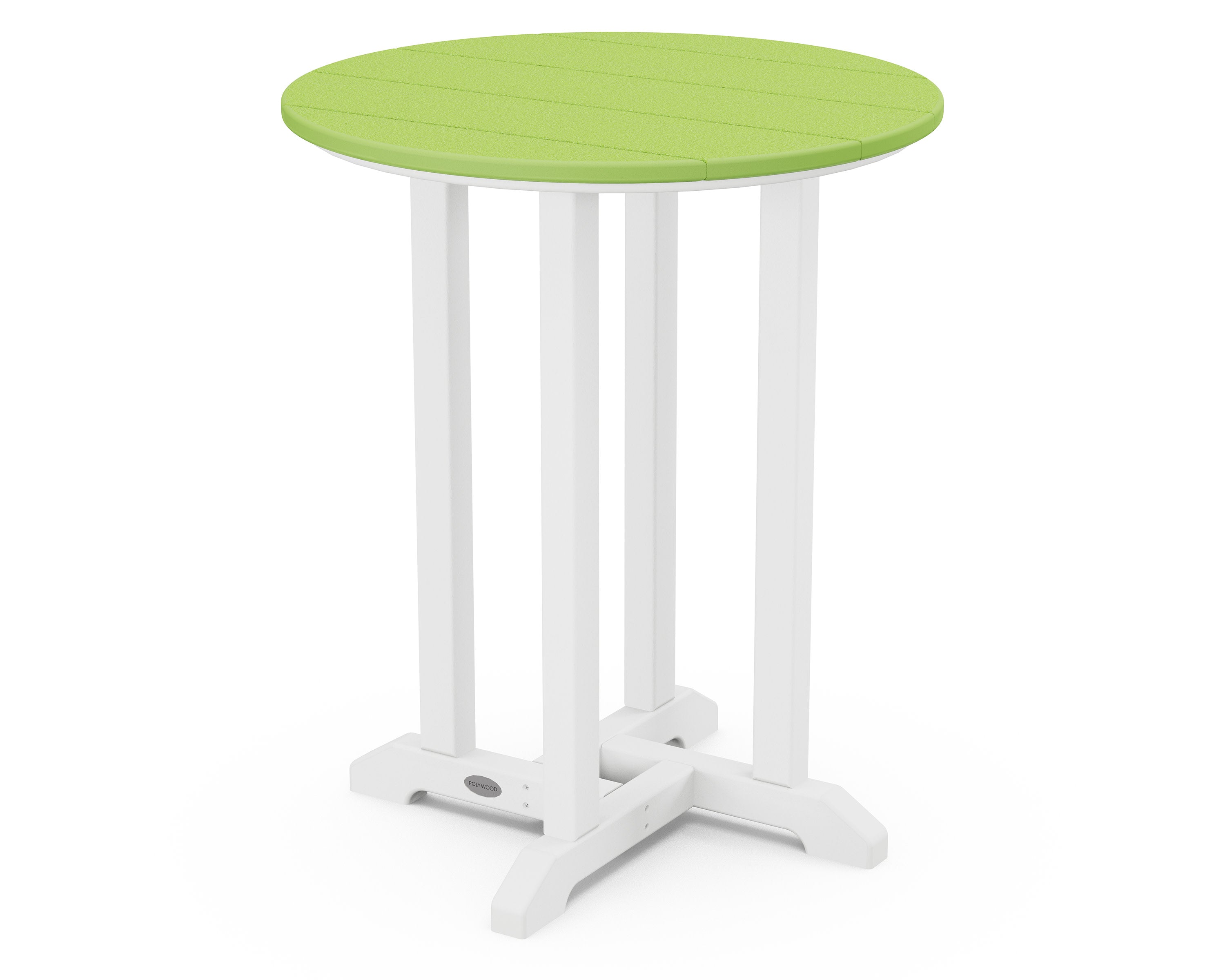 Contempo 24" Round Dining Table in White / Lime
