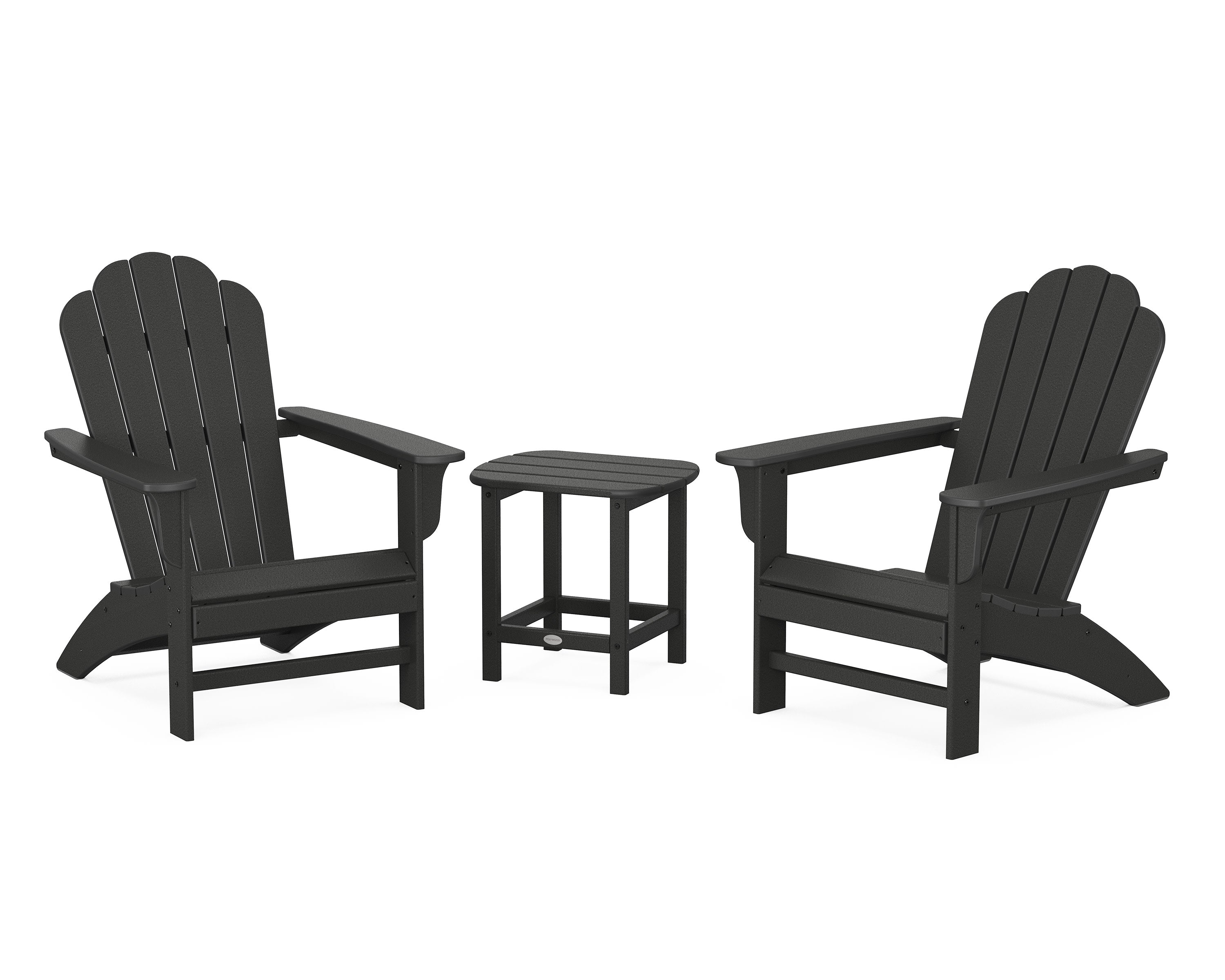 Cottage Adirondack Chair 3-Piece Set in Black