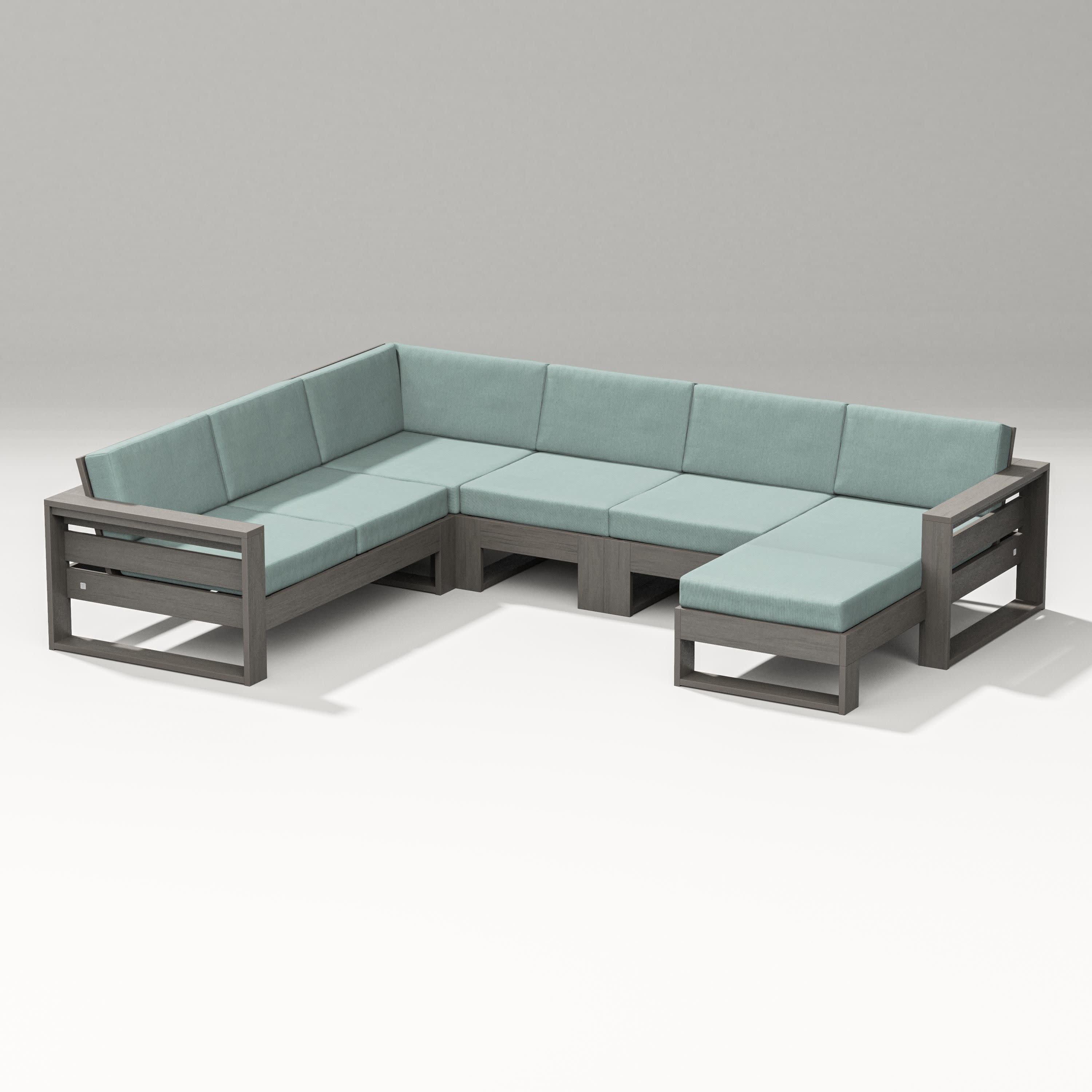 Latitude Corner Sectional with Right Chaise in Driftwood / Glacier Spa