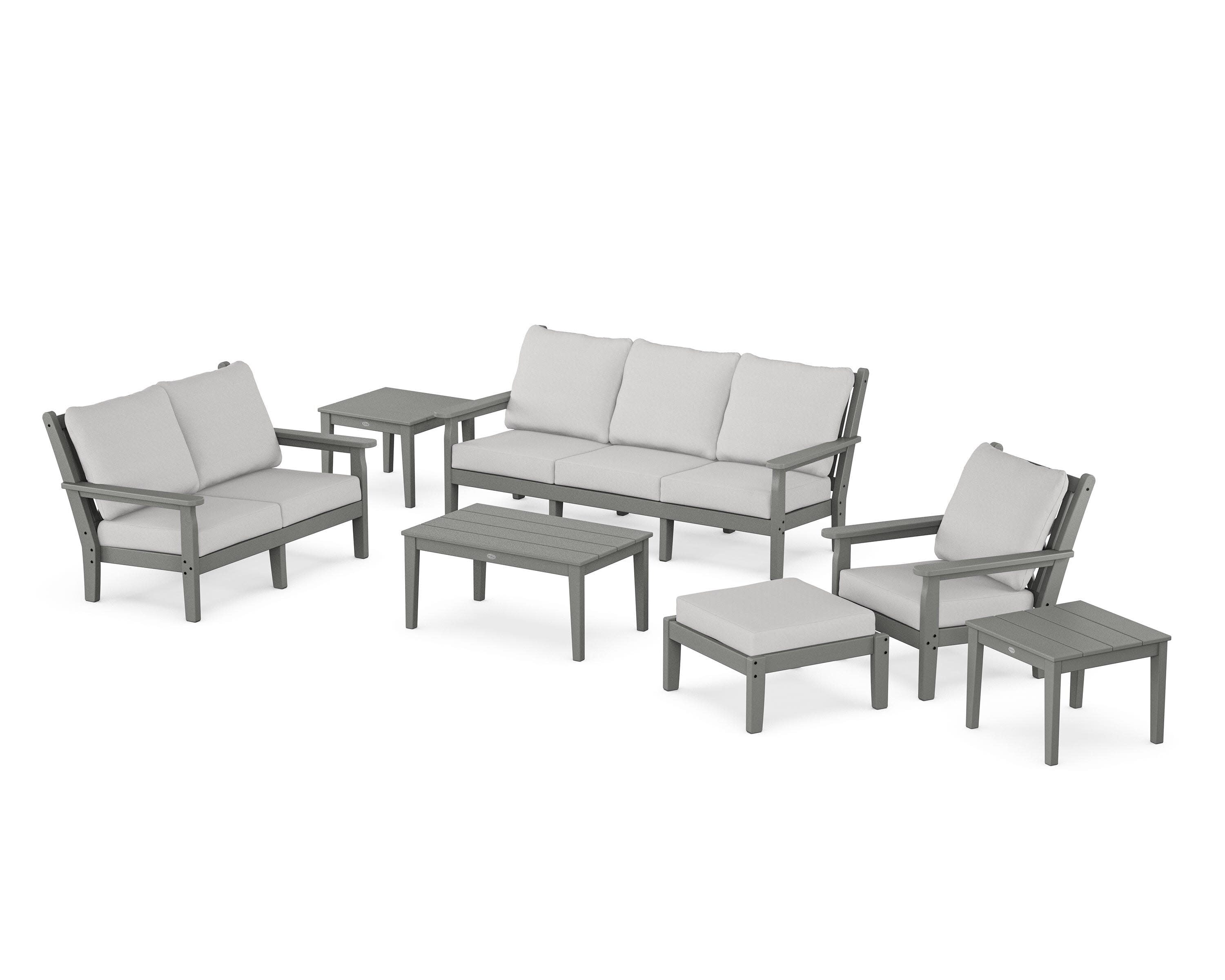Chippendale 7-Piece Deep Seating Set in Slate Grey / Diamond in the Rough