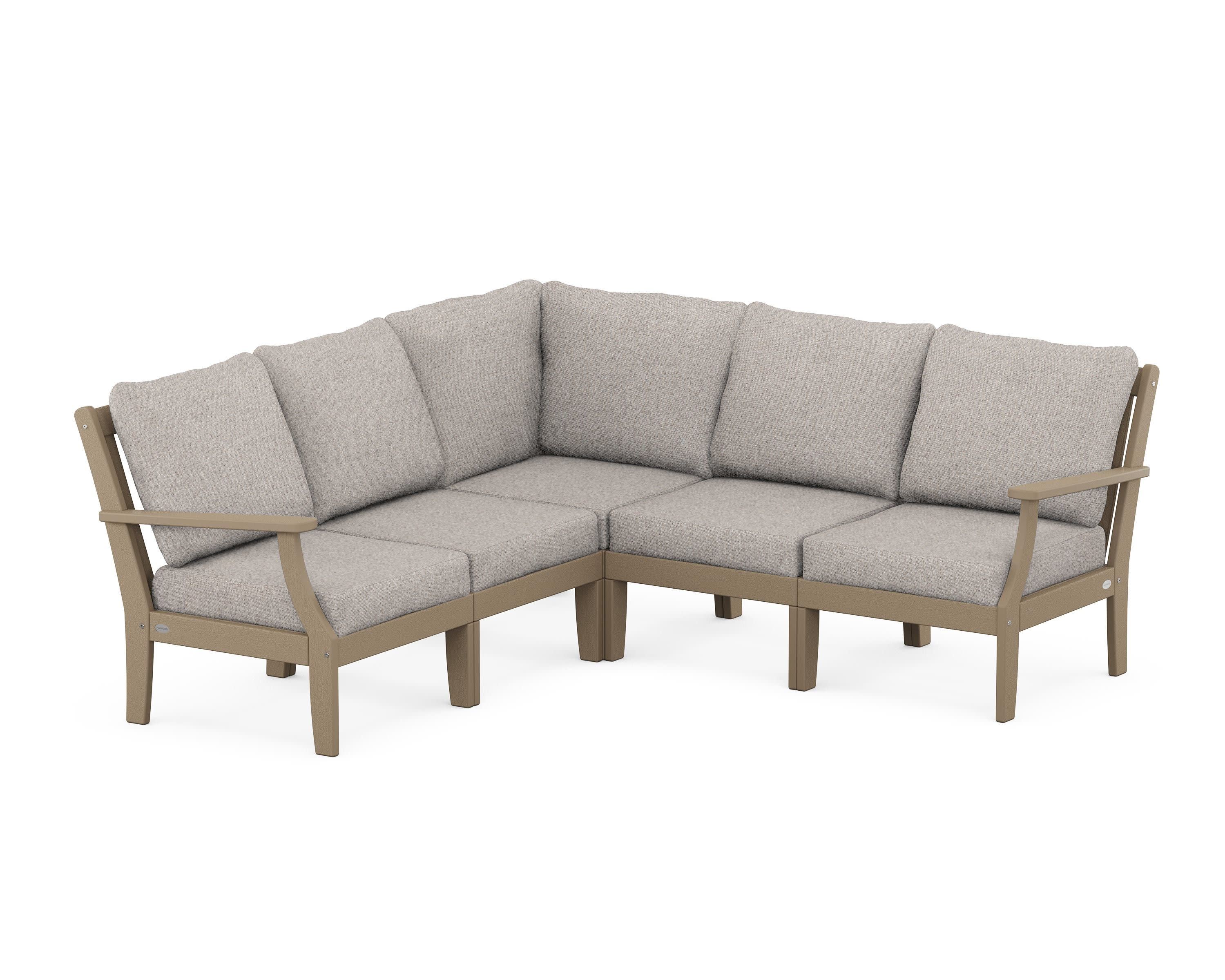 Braxton Modular 5-Piece Deep Seating Set in Vintage Sahara / Weathered Tweed