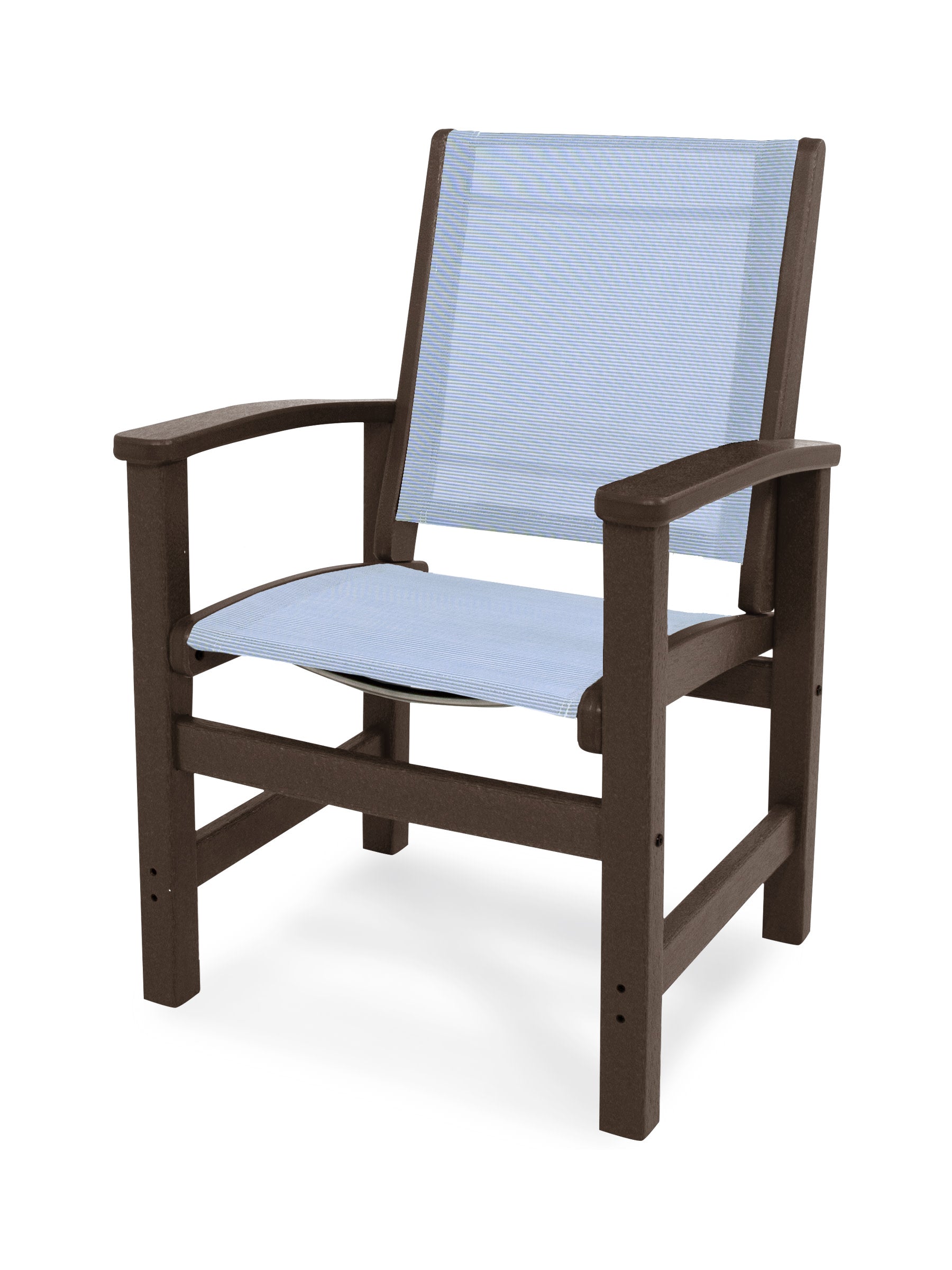 Coastal Dining Chair in Mahogany / Poolside Sling