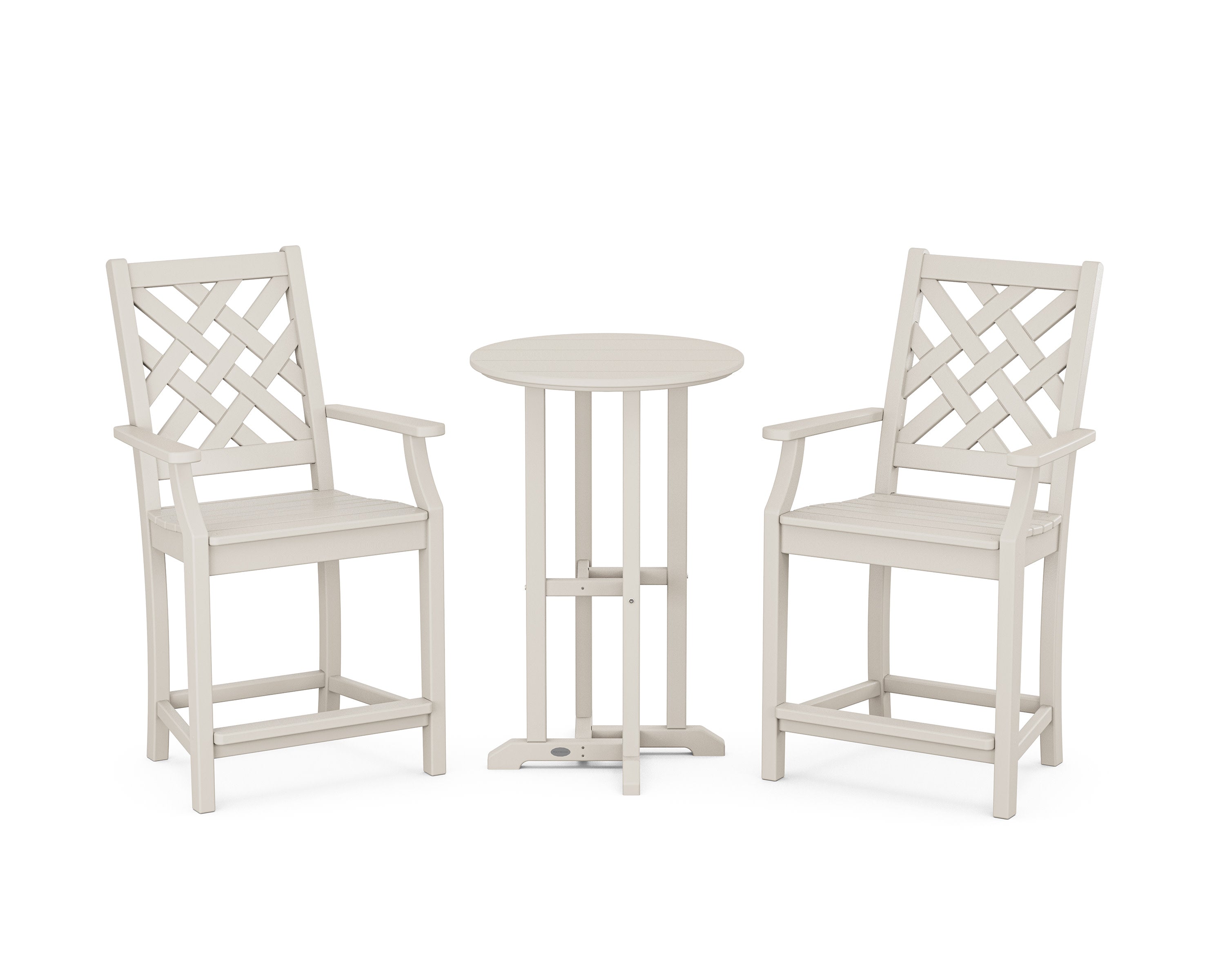 Wovendale 3-Piece Farmhouse Bistro Counter Set in Sand