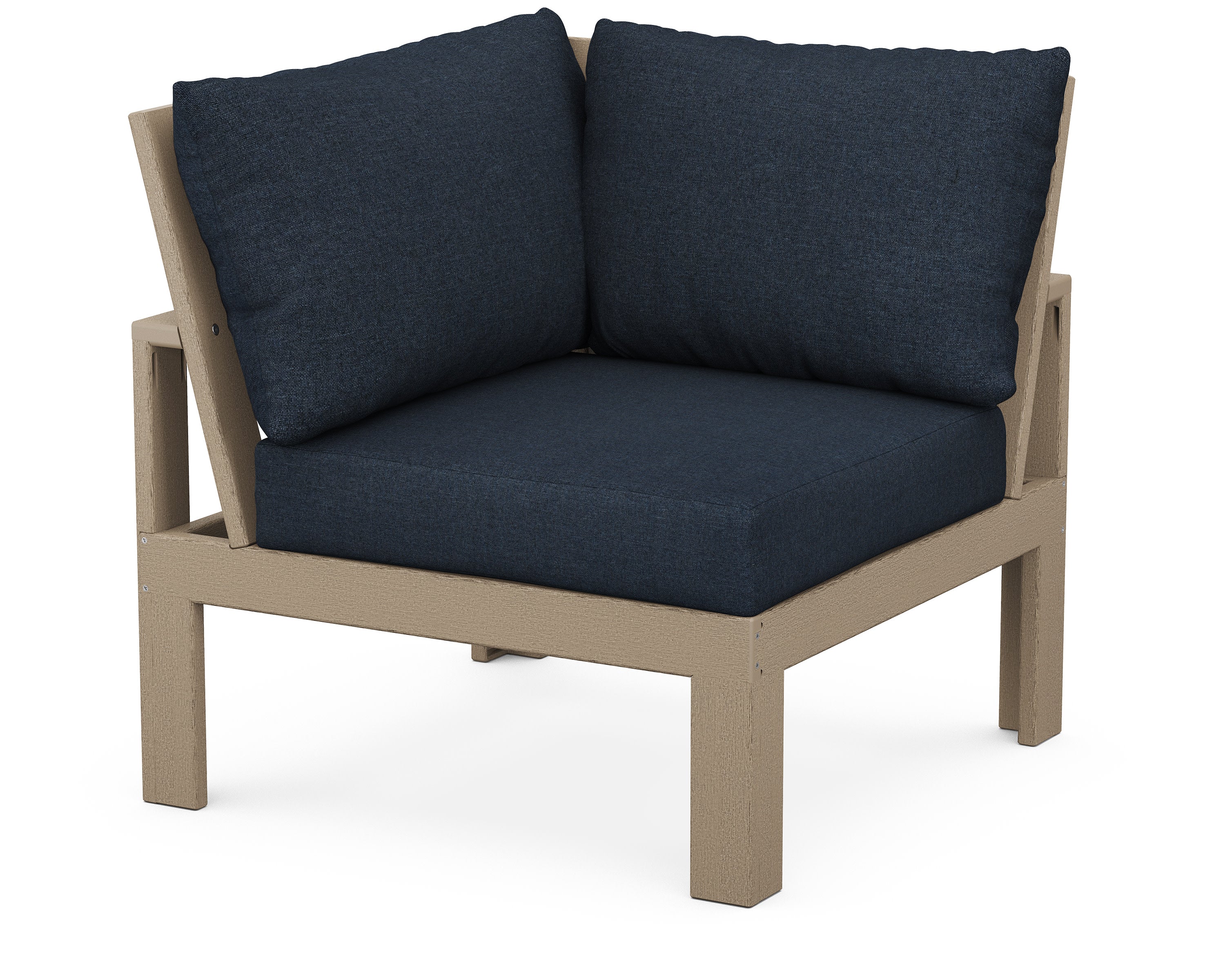 Modular Corner Chair in Vintage Sahara / Marine Indigo