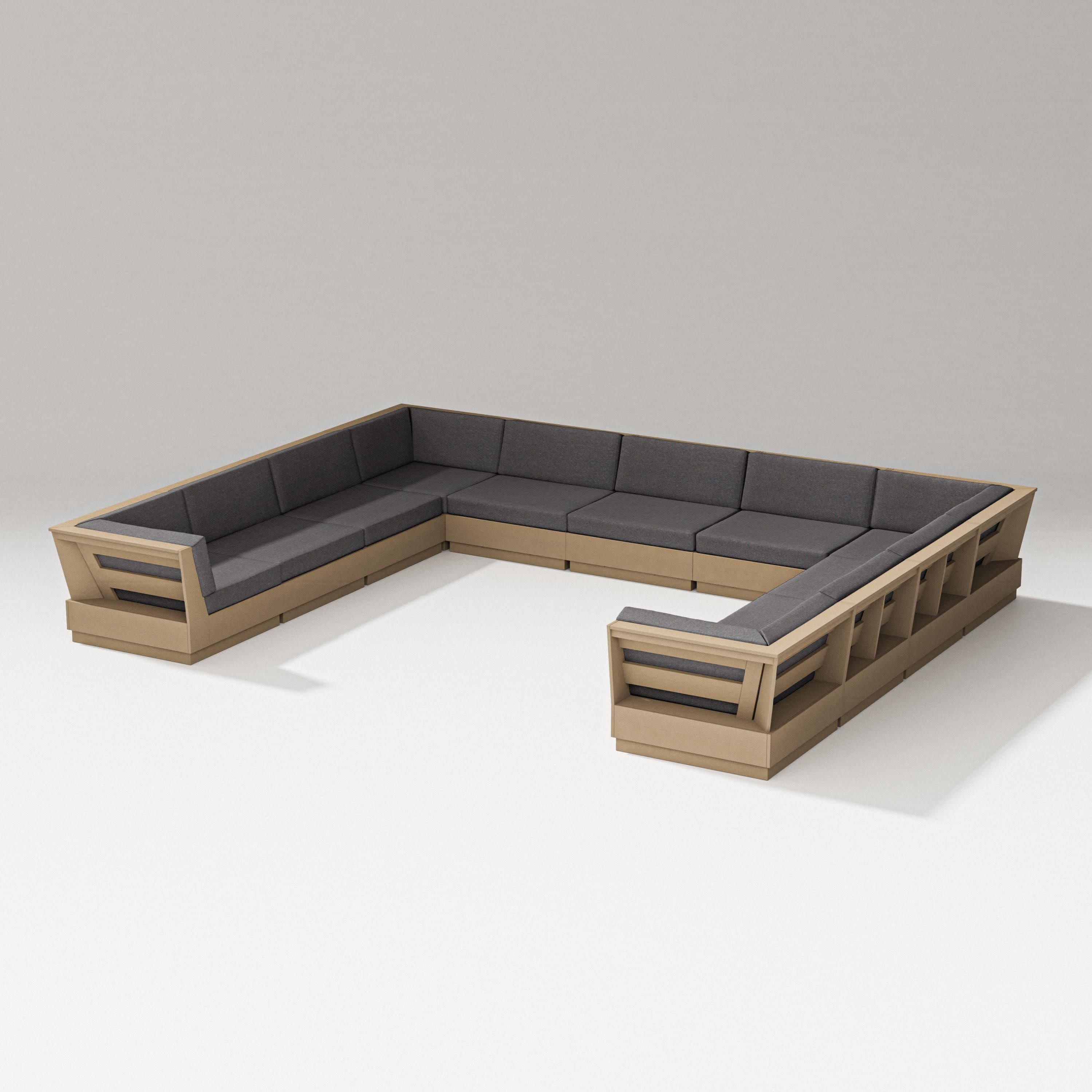 Elevate Large U-Shaped Sectional in Vintage Sahara / Ash Charcoal