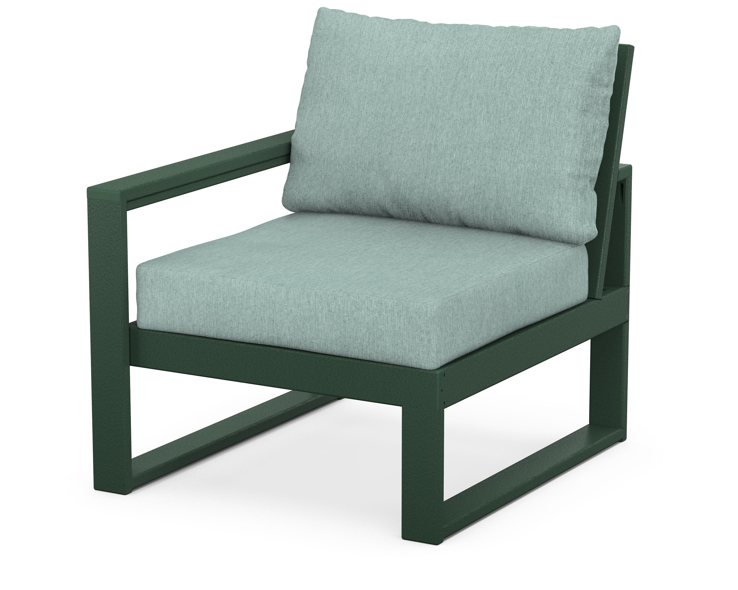 EDGE Modular Left Arm Chair in Green / Glacier Spa