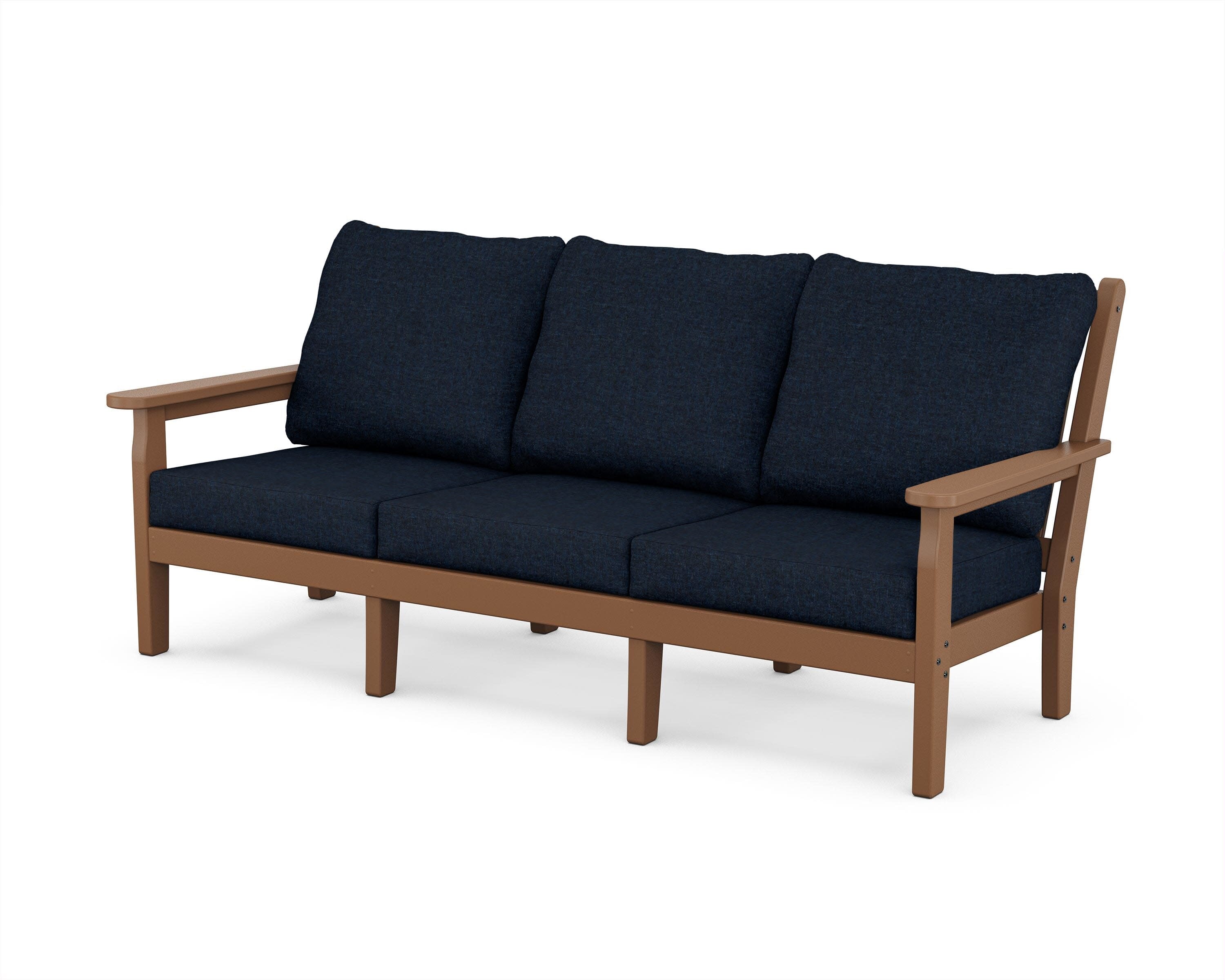 Chippendale Deep Seating Sofa in Teak / Marine Indigo