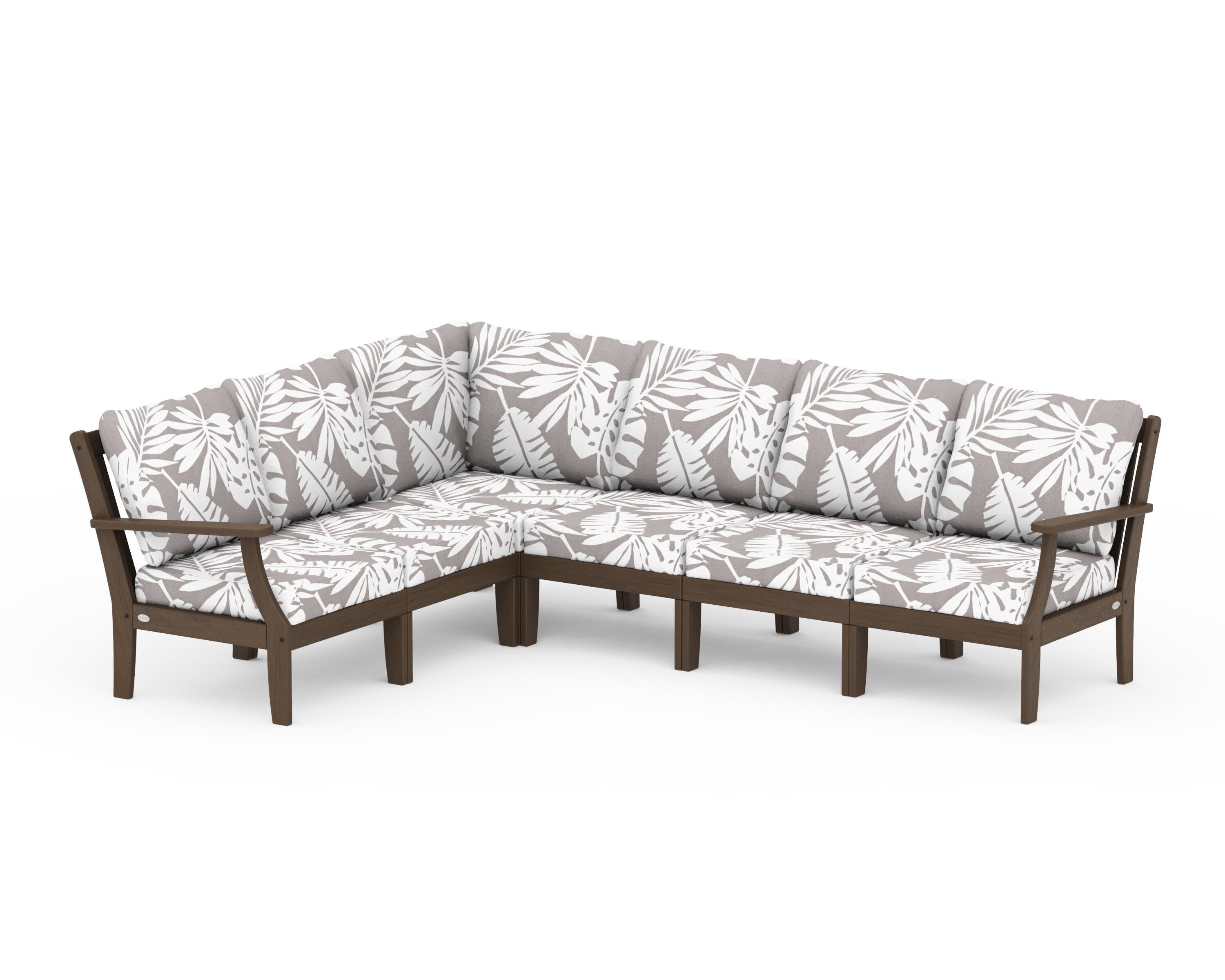 Braxton Modular 6-Piece Deep Seating Set in Kona / Leaf Grey Mist