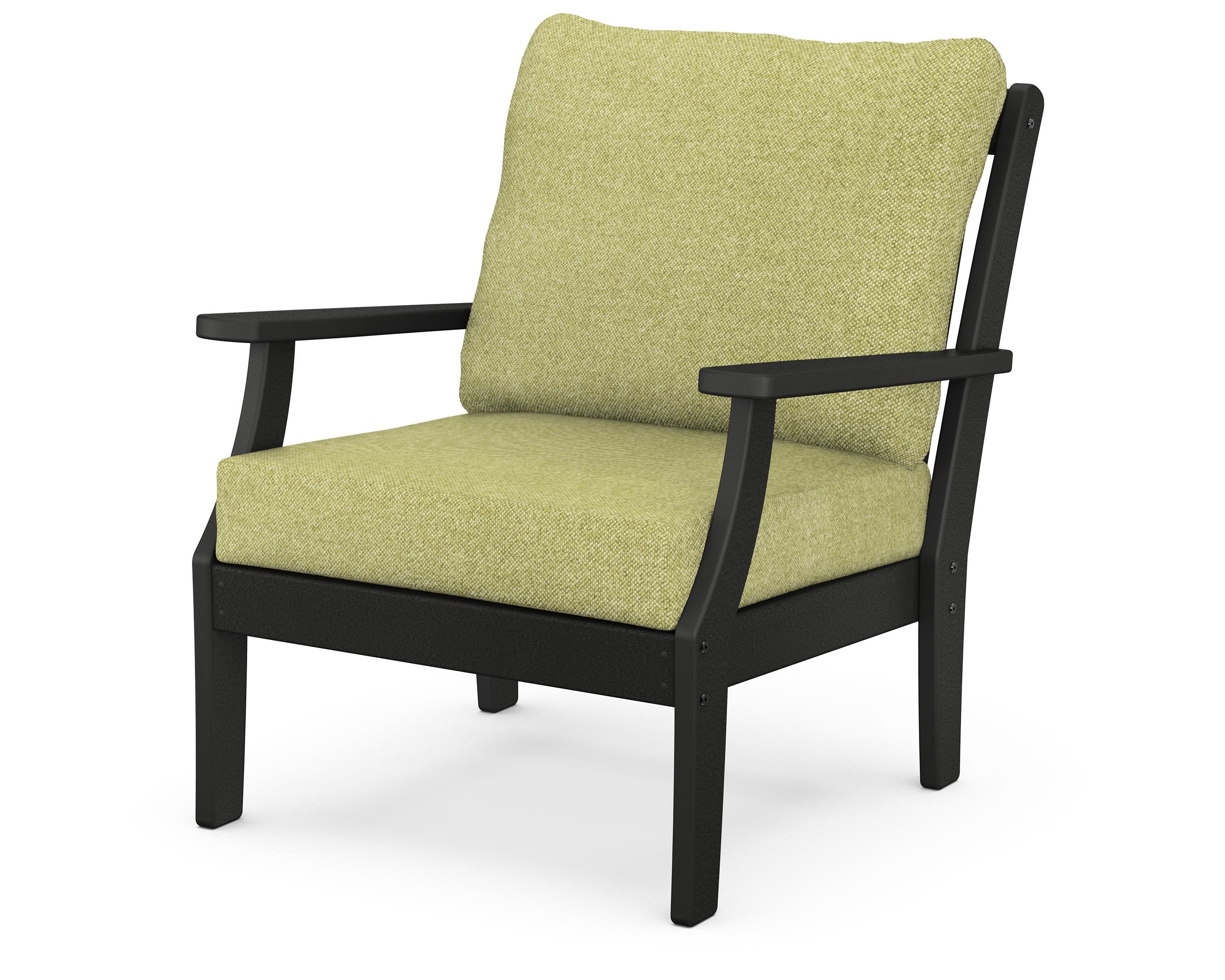 Braxton Deep Seating Chair in Black / Chartreuse Boucle