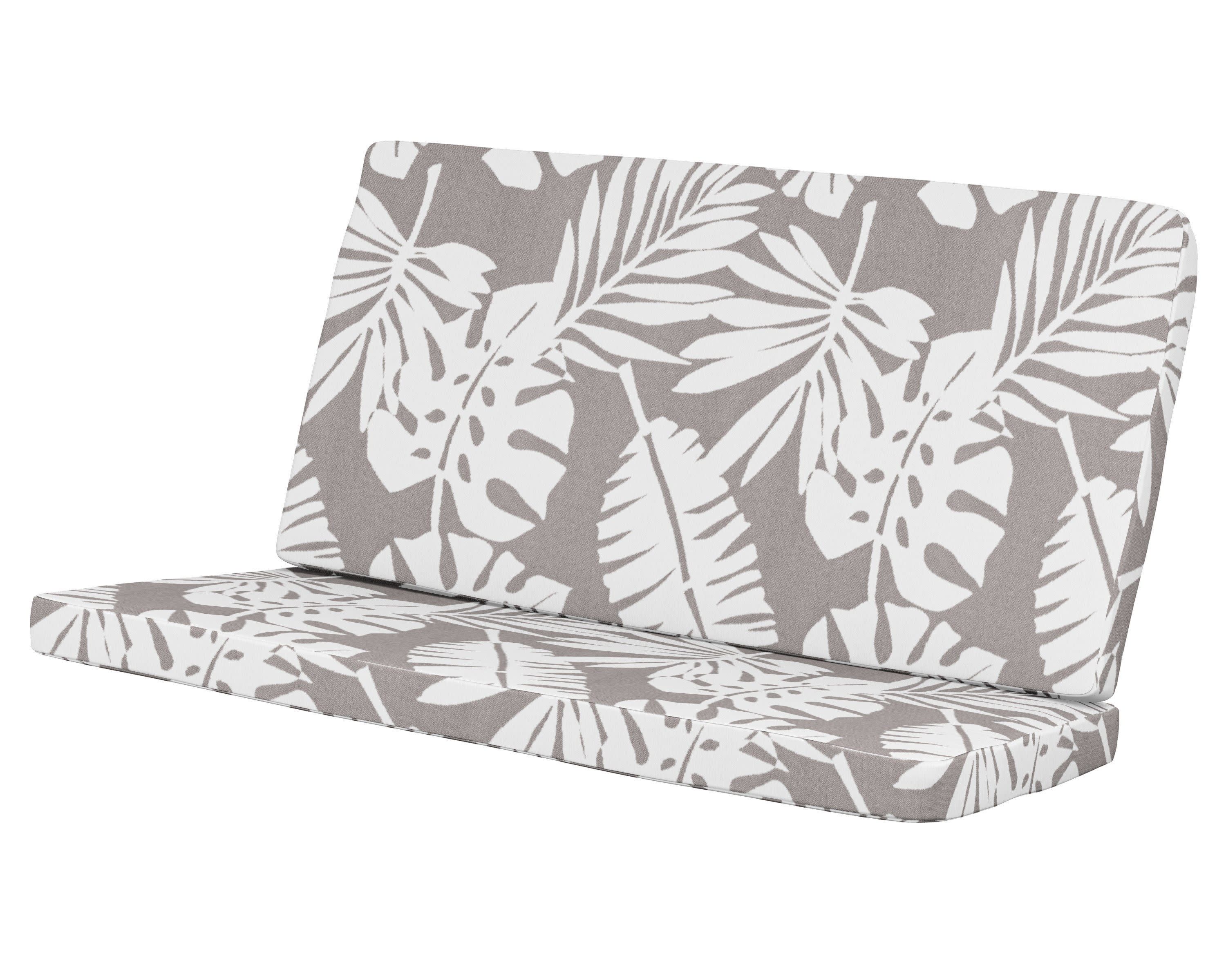 Modern Loveseat Cushion in Leaf Grey Mist