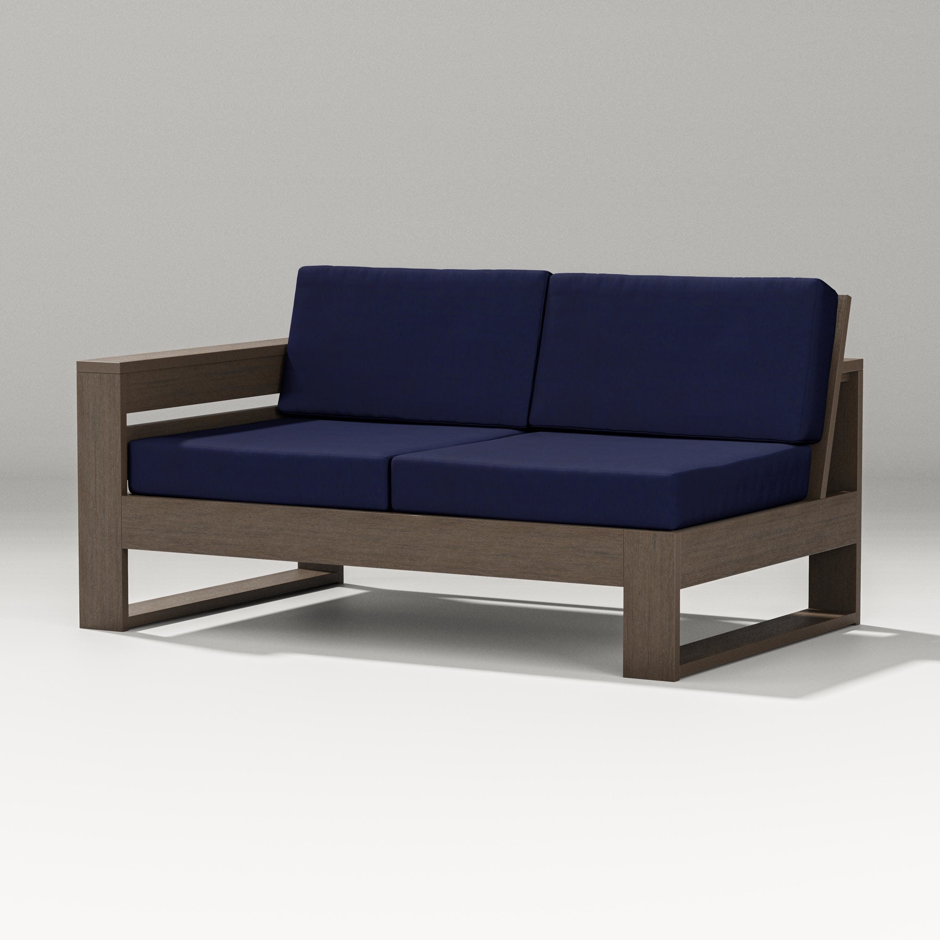 Latitude Modular Left Arm Loveseat in Kona / Navy