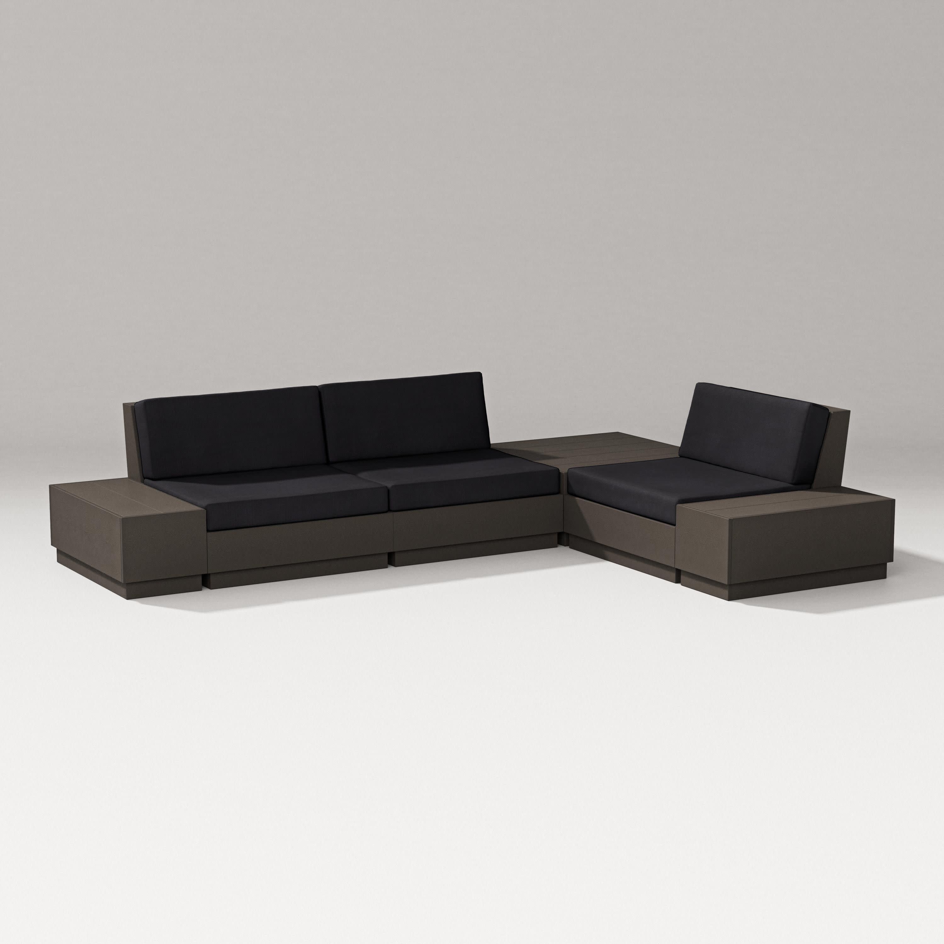 Elevate 6-Piece Corner Sectional in Vintage Coffee / Midnight Linen