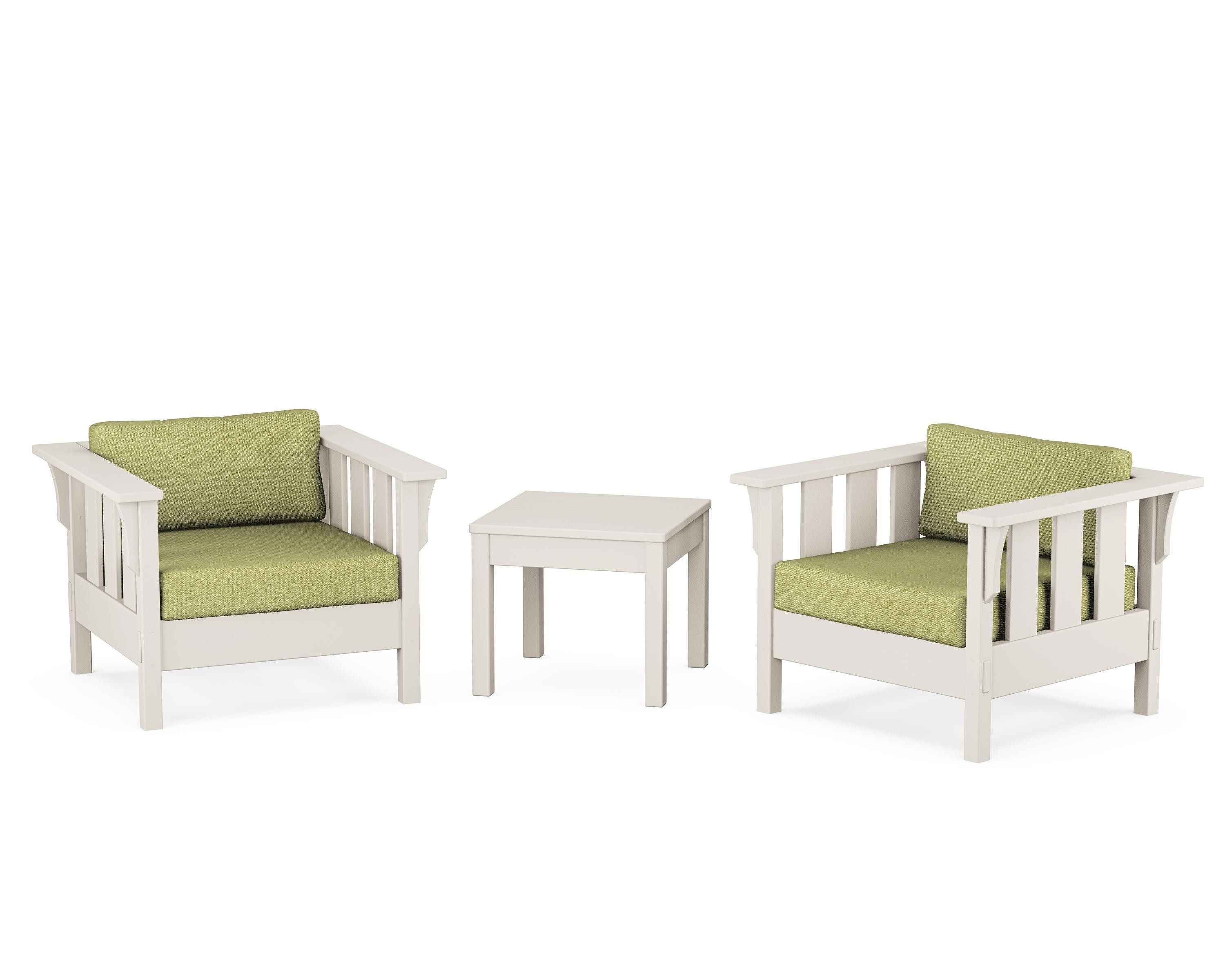 Acadia 3-Piece Deep Seating Set in Sand / Chartreuse Boucle