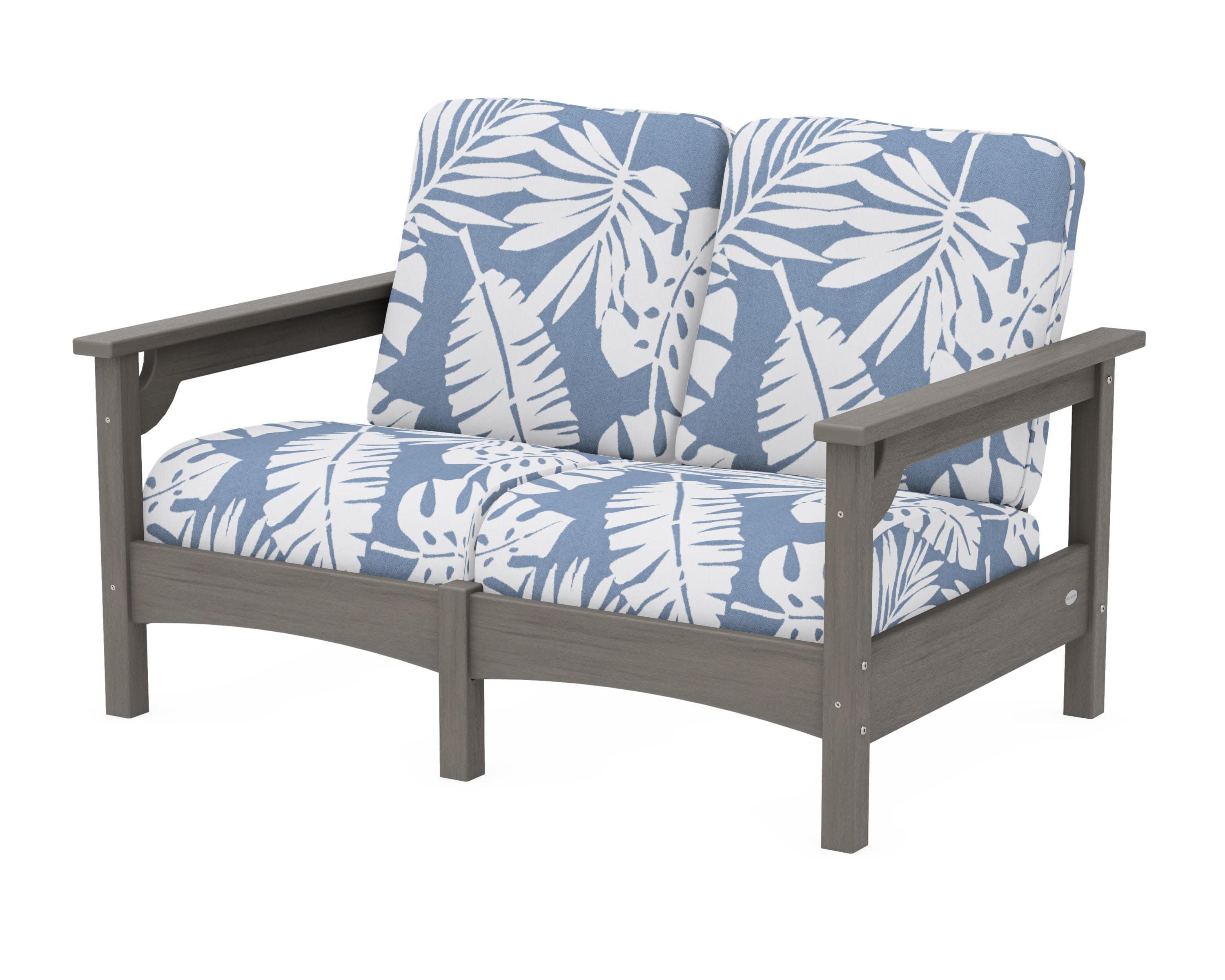 Club Loveseat in Driftwood / Leaf Sky Blue