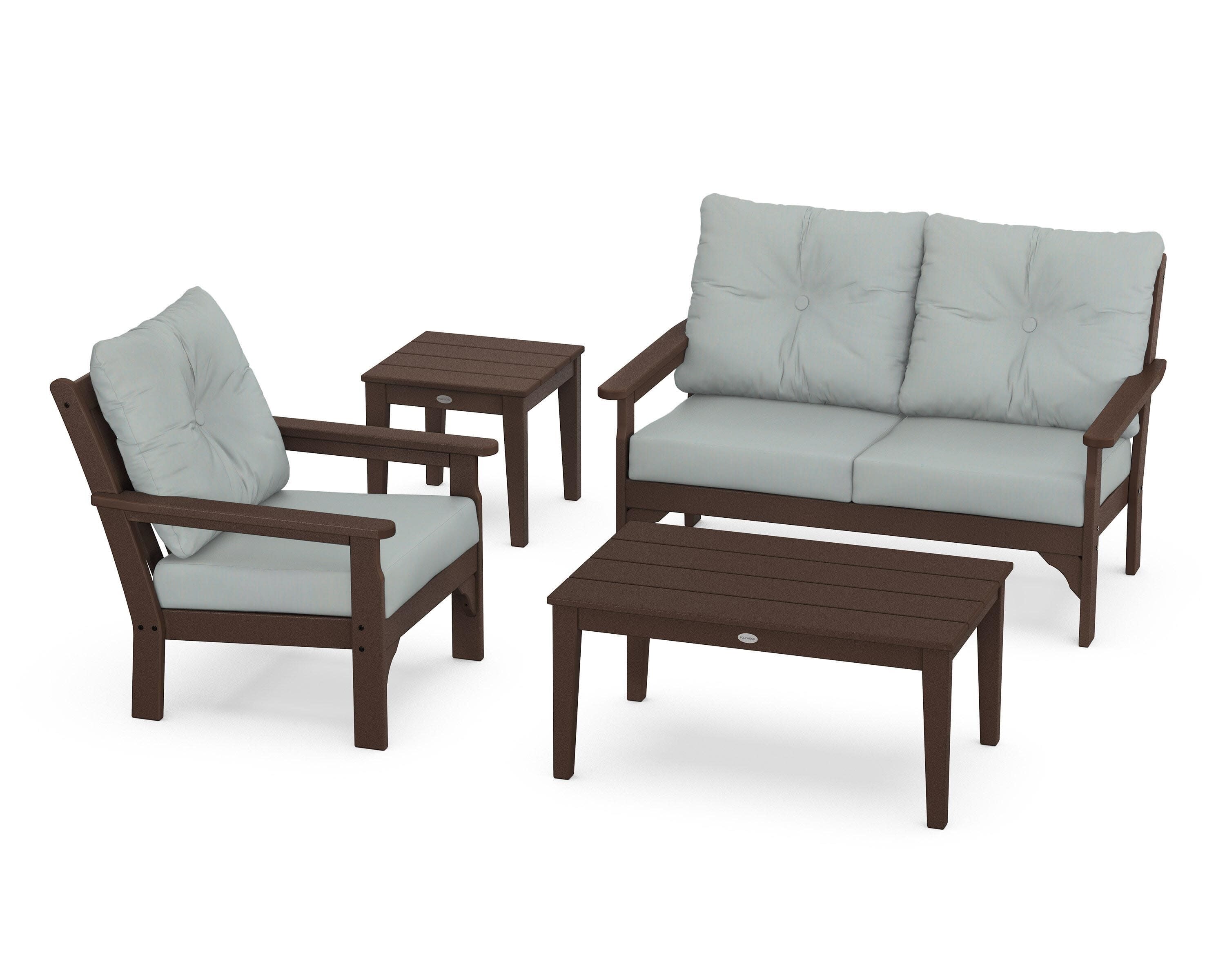 Vineyard 4-Piece Deep Seating Set in Mahogany / Spa