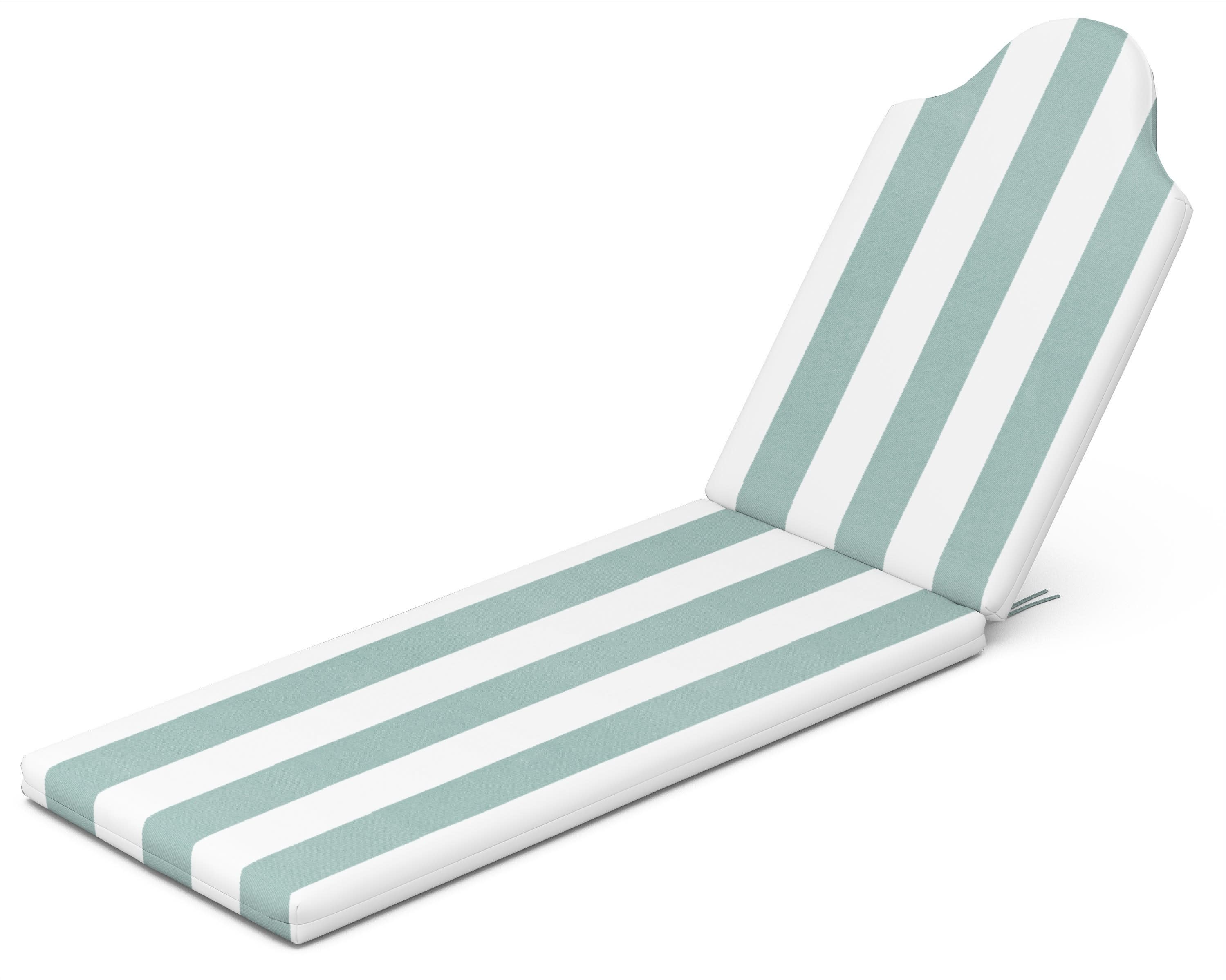 Chaise Cushion in Cabana Stripe Glacier Spa