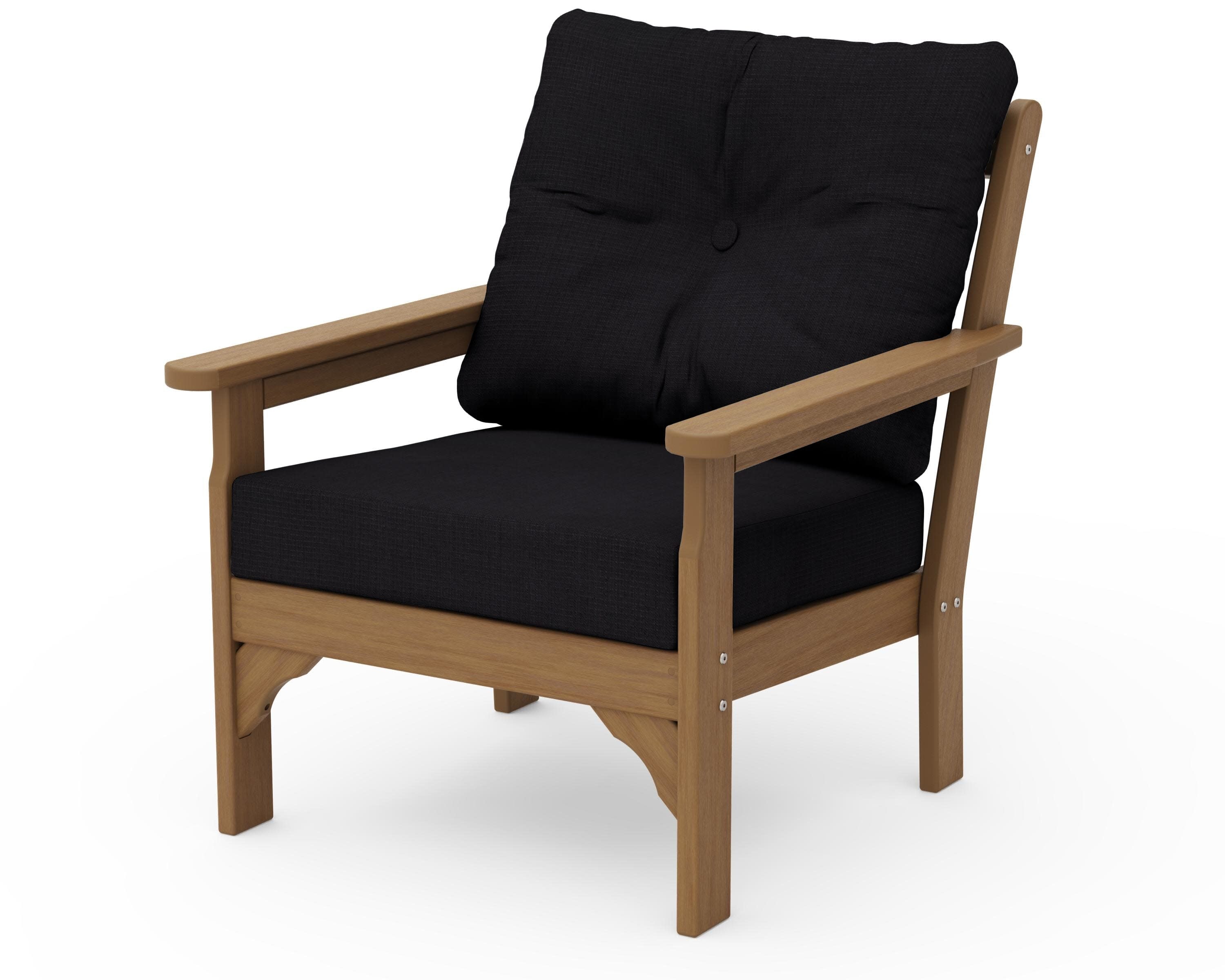 Vineyard Deep Seating Chair in Natural / Midnight Linen